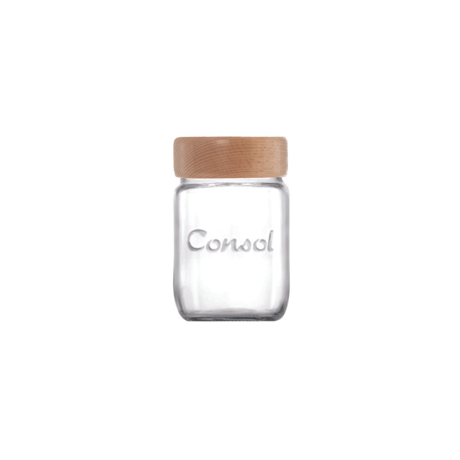 CONSOL JAR WITH LIGHT WOOD LID, 250ML (102X69MM DIA)