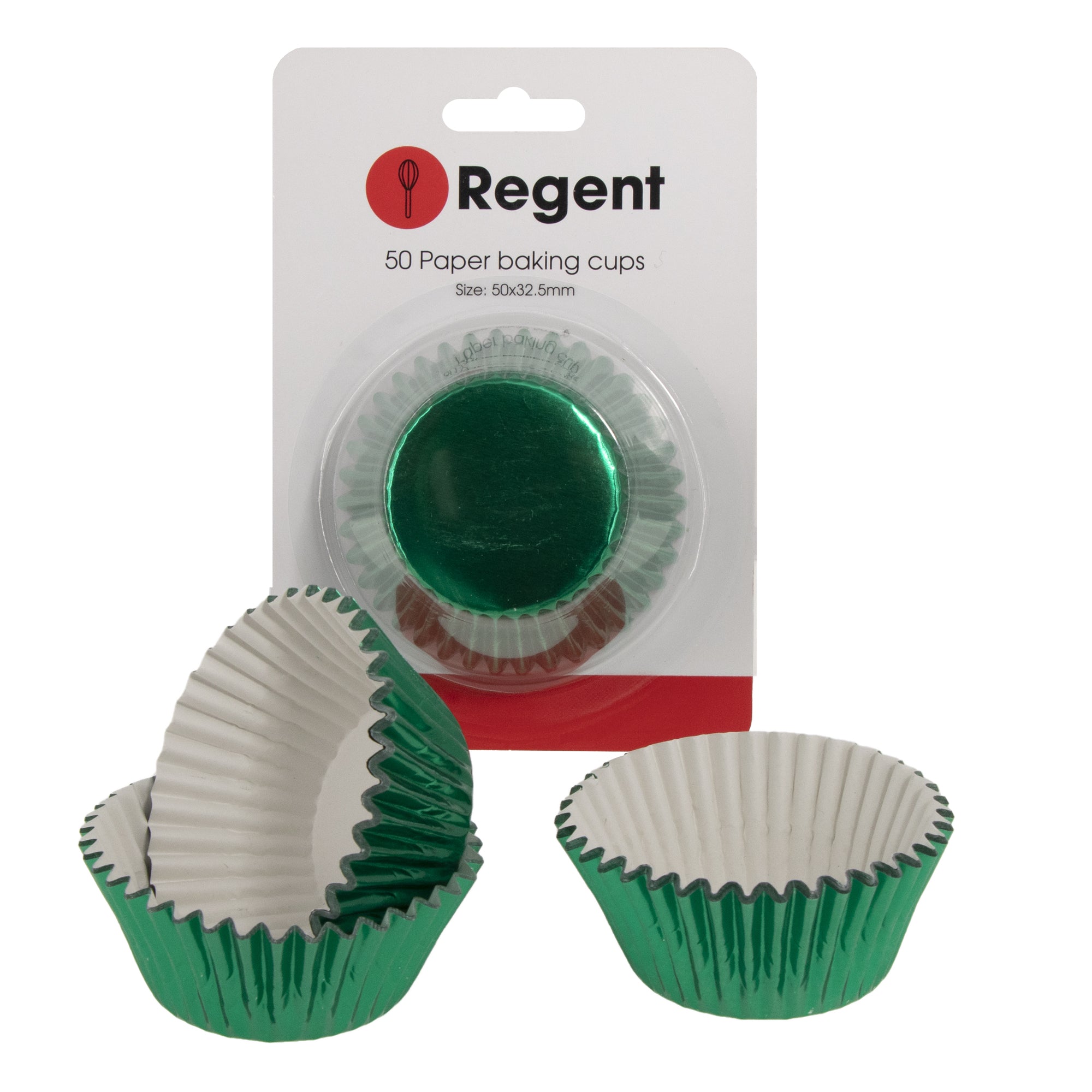 REGENT CAKE CUPS GREEN FOIL 50 PCS, (50X32.5MM)