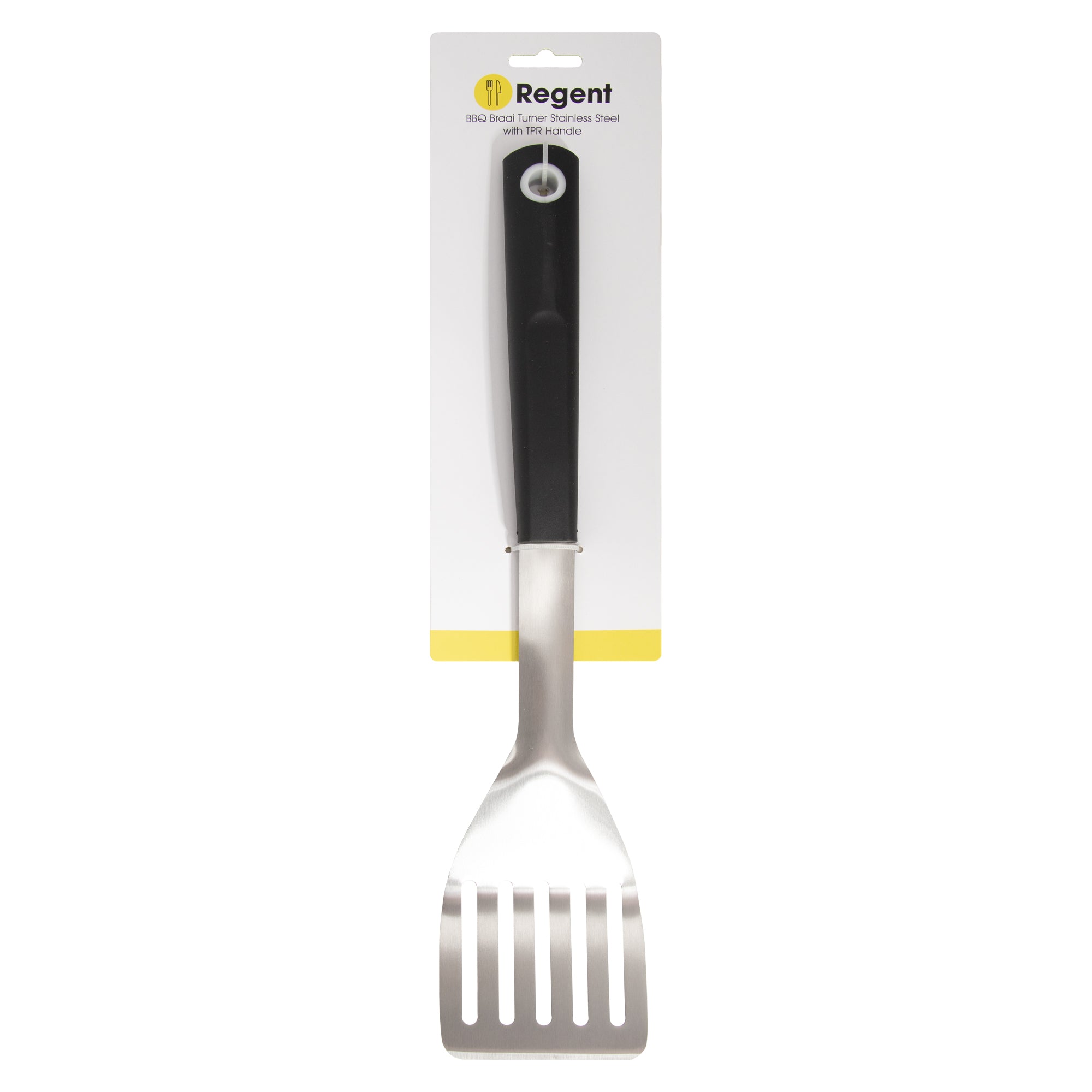 REGENT BRAAI TURNER STAINLESS STEEL WITH TPR HANDLE, (430X90X20MM)