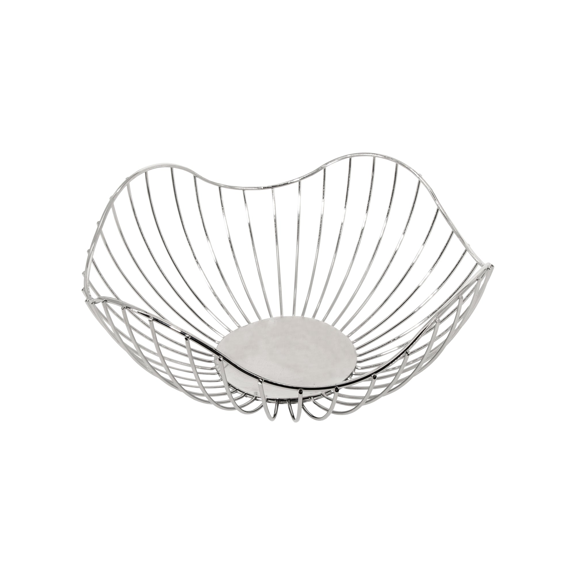 REGENT CHROME ROUND WIRE FREE-FORM BREAD BASKET LARGE, (285X285X130MM)