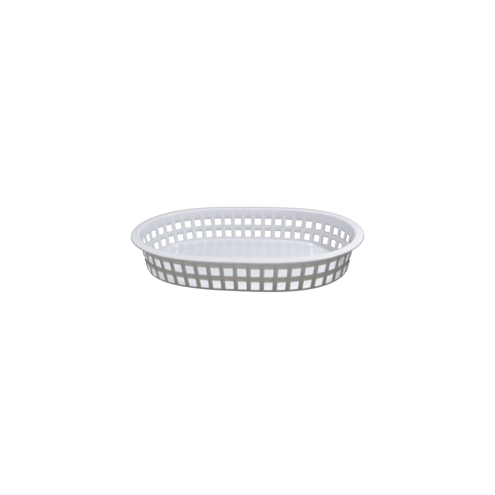 REGENT CATERING PLASTIC SERVING BASKET OVAL WHITE, (270X175X30MM)