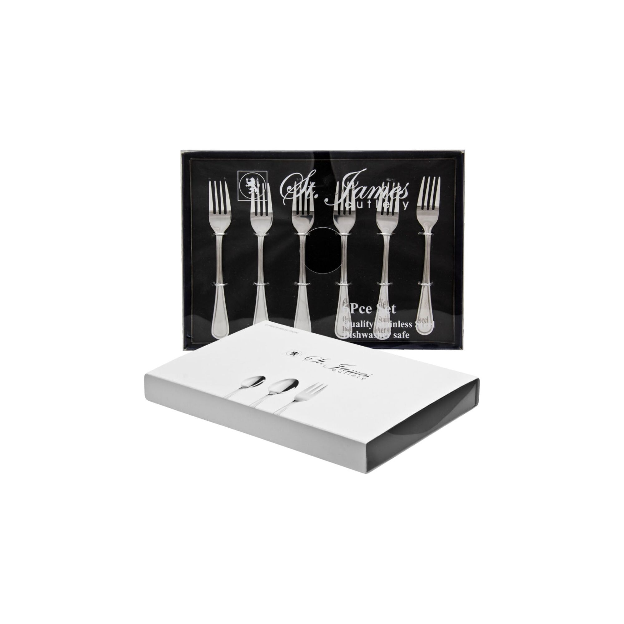 ST. JAMES CUTLERY BRISTOL (880) 6 PIECE CAKE FORK SET IN GIFT BOX