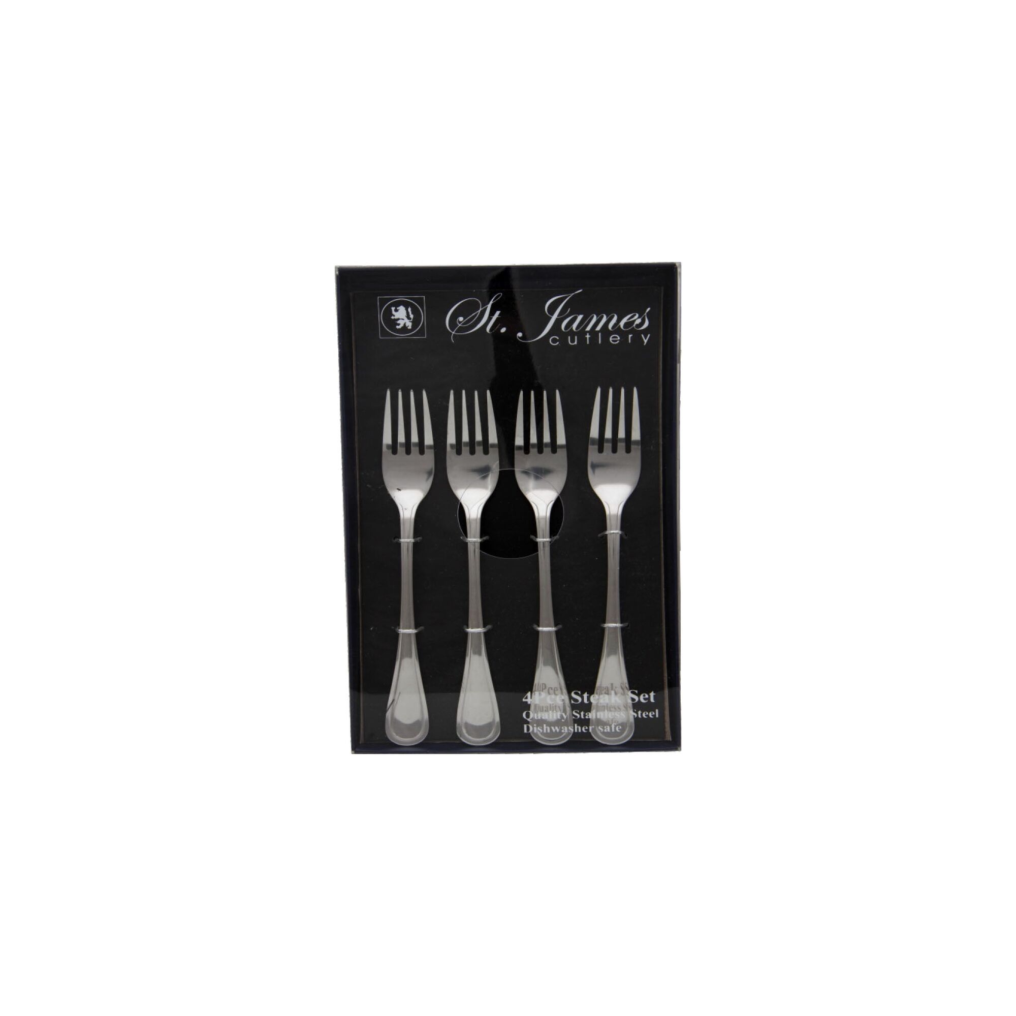 ST. JAMES CUTLERY BRISTOL (880) 4 PIECE STEAK FORK SET IN A GIFT BOX