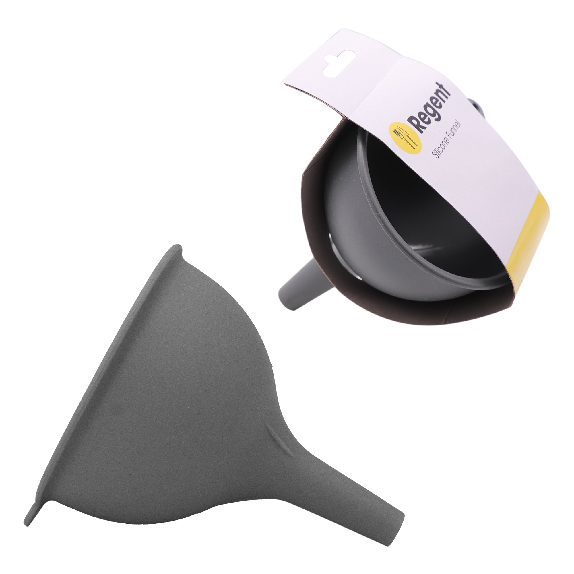 REGENT KITCHEN SILICONE FUNNEL GREY, 115MM DIA