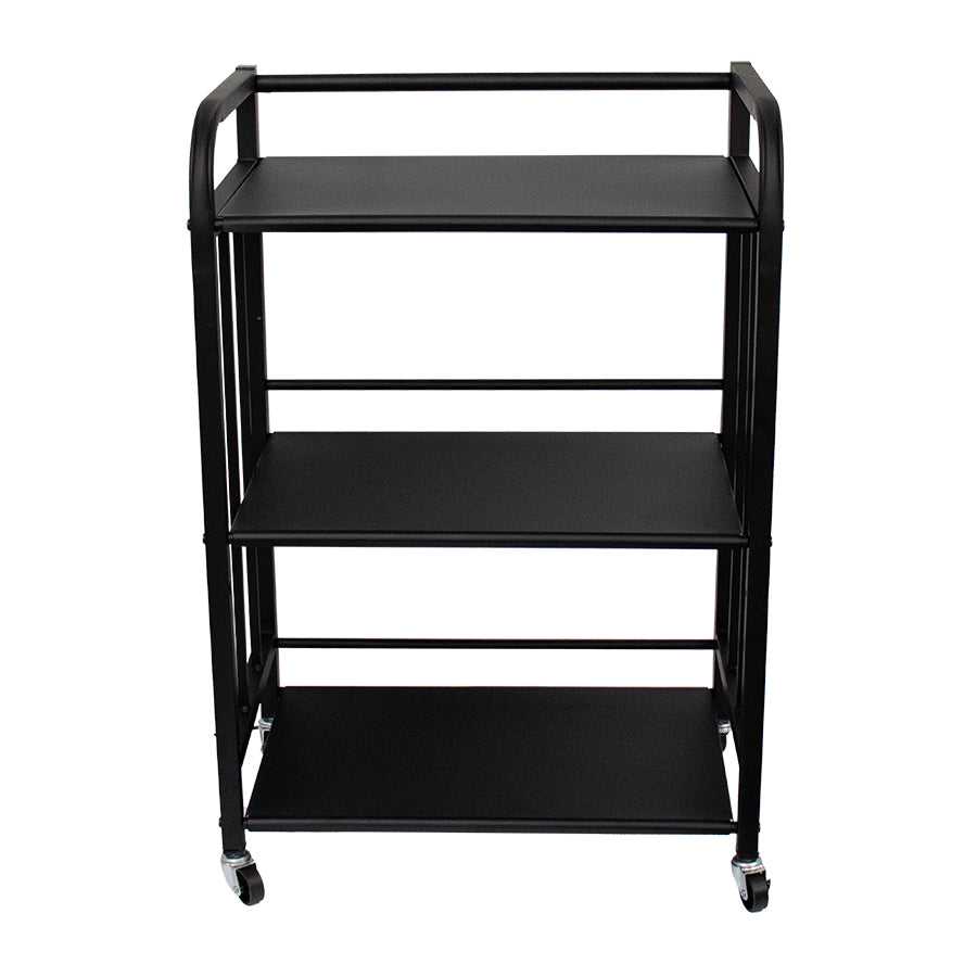 STORAGE RACK MULTI PURPOSE 3 SHELF BLACK P.C. METAL ON CASTERS, 500X320X760MM