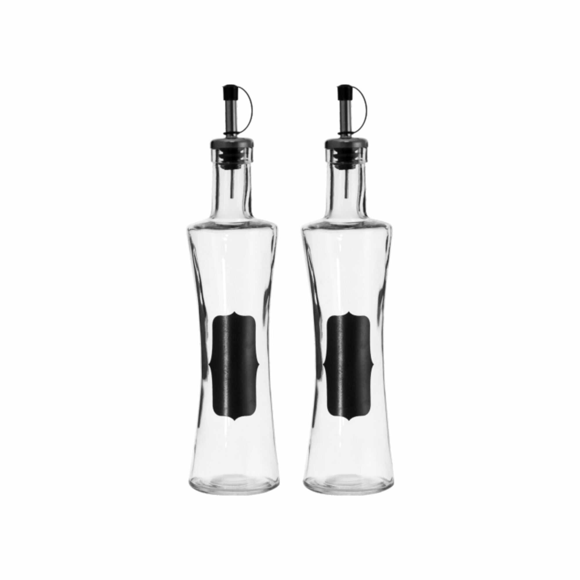 REGENT GLASS OIL & VINEGAR BOTTLE WITH NOTES & POURER, 400ML (295MMX67MM DIA)