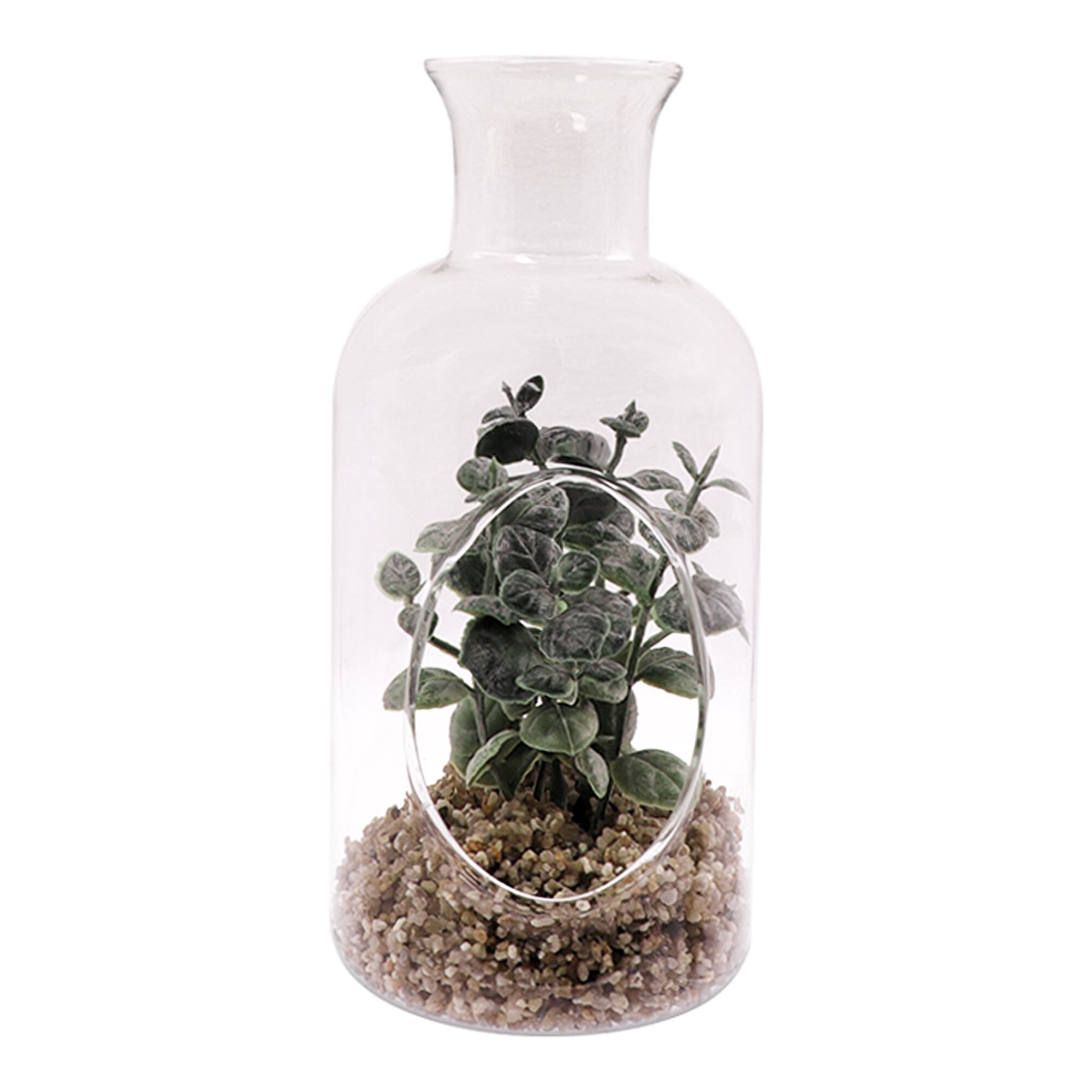REGENT ARTIFICIAL SUCCULENT IN A CLEAR GLASS BOTTLE