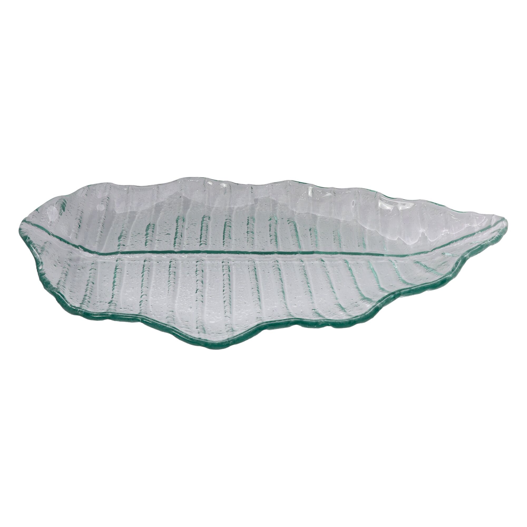 REGENT LEAF PLATTER BUBBLE GLASS - MEDIUM