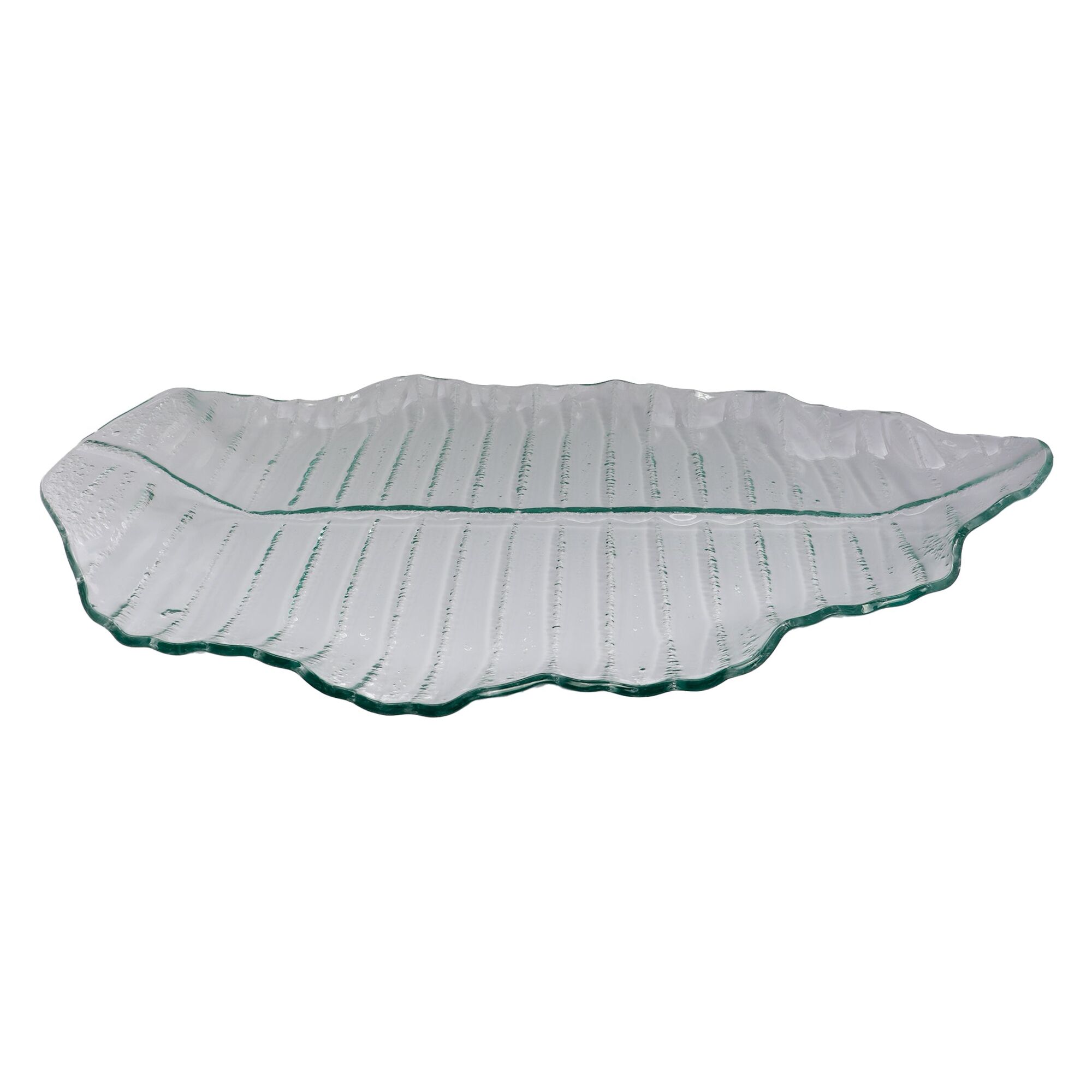 REGENT LEAF PLATTER BUBBLE GLASS - LARGE