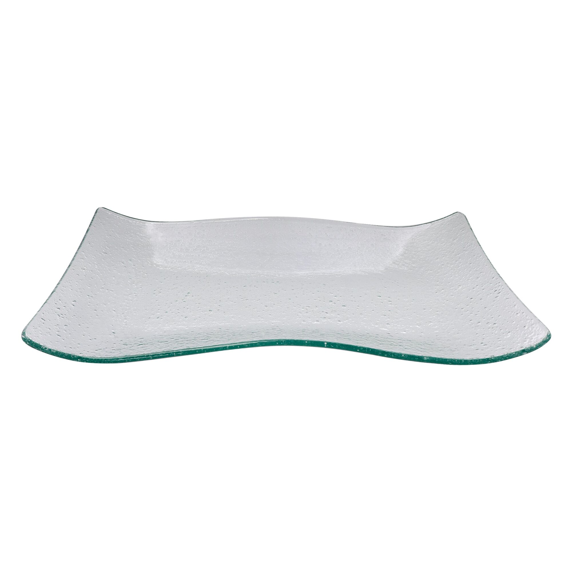 REGENT WAVY RECTANGULAR PLATTER BUBBLE GLASS - MEDIUM
