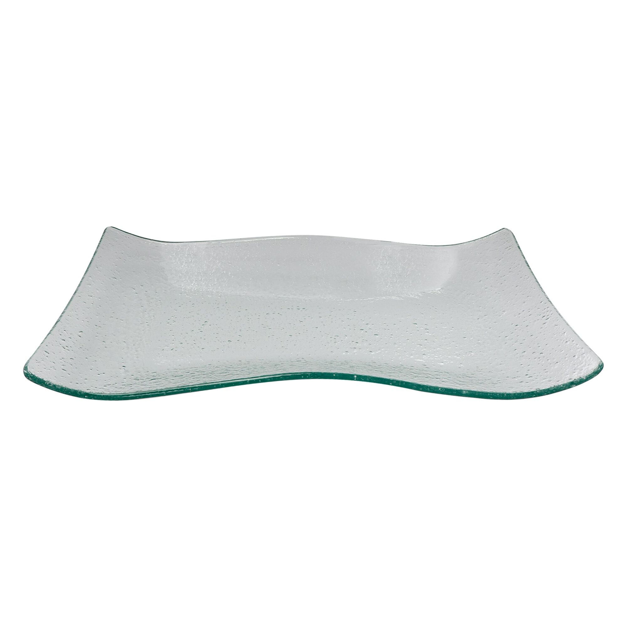 REGENT WAVY RECTANGULAR PLATTER BUBBLE GLASS - LARGE