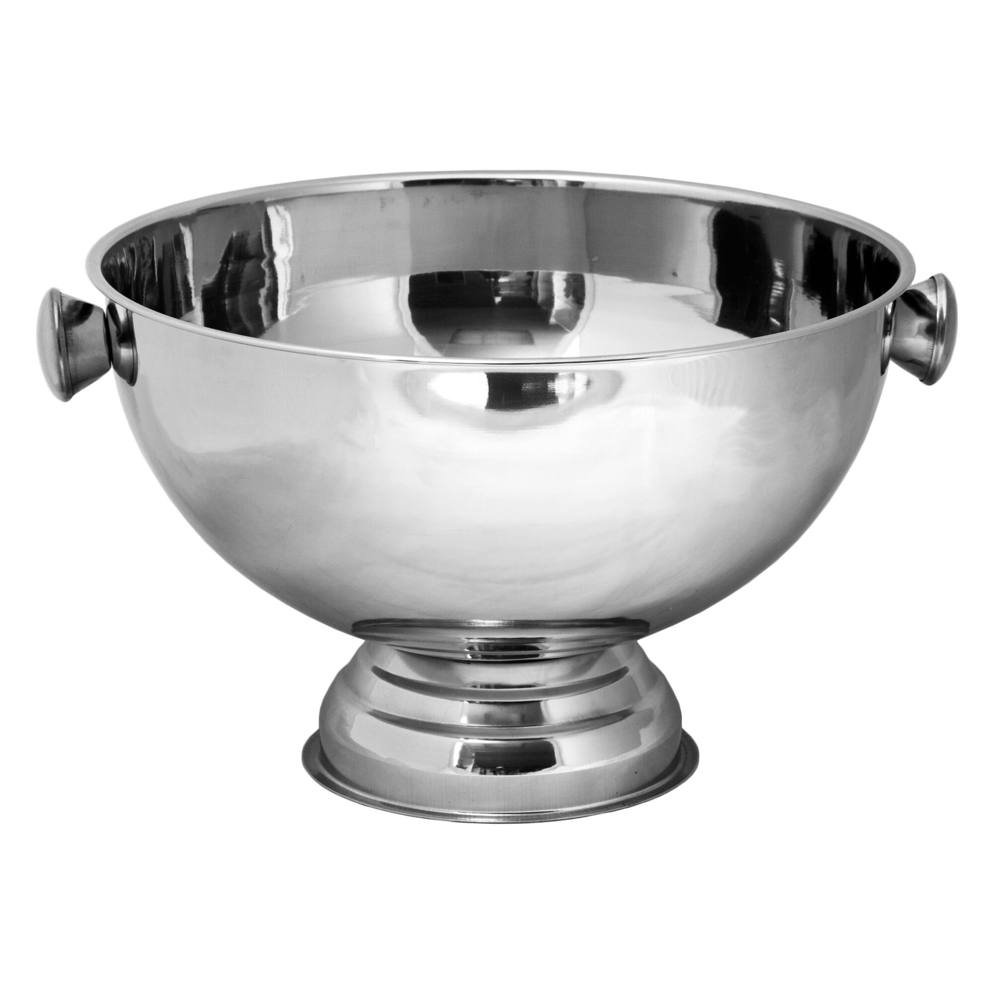 BAR BUTLER FOOTED CHAMPAGNE/ICE BOWL WITH SILVER KNOBS ST STEEL, 14LT (355MM DIAX230MM)