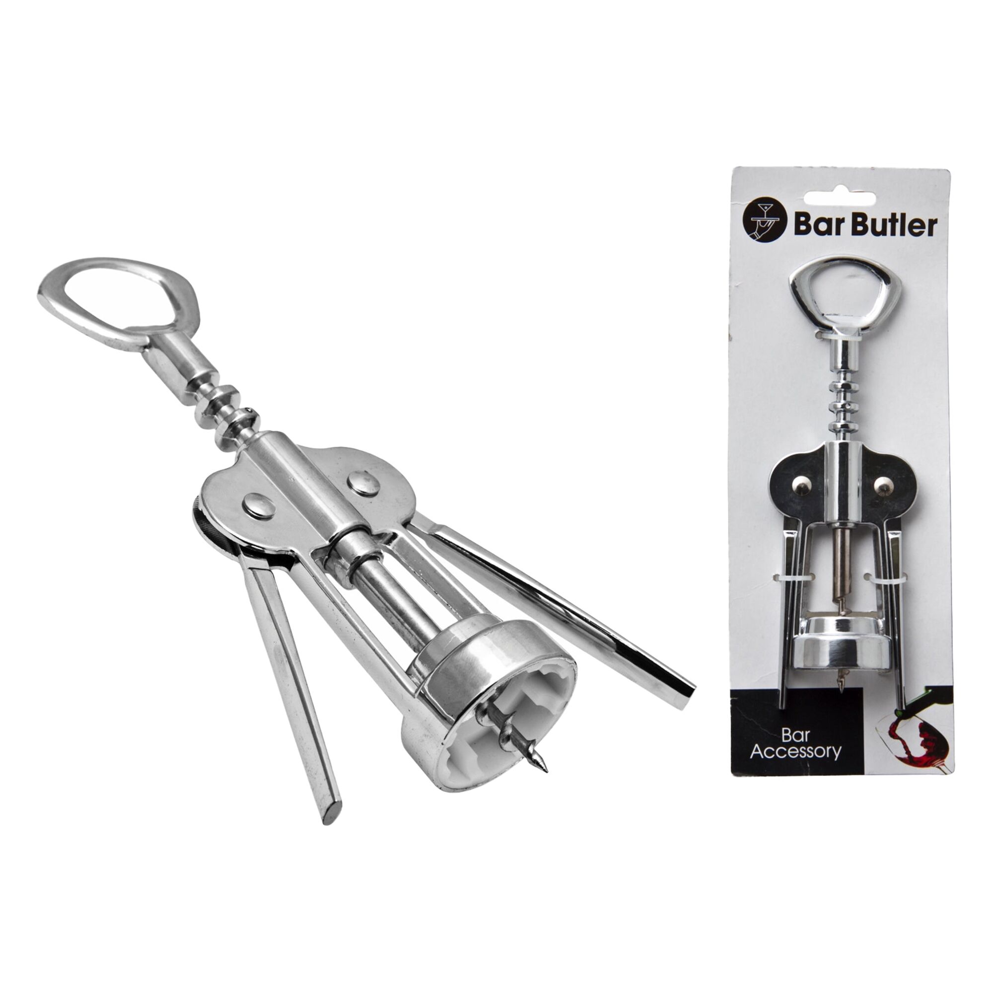 BAR BUTLER HEAVY DUTY WING CORKSCREW, (190X60X40MM)