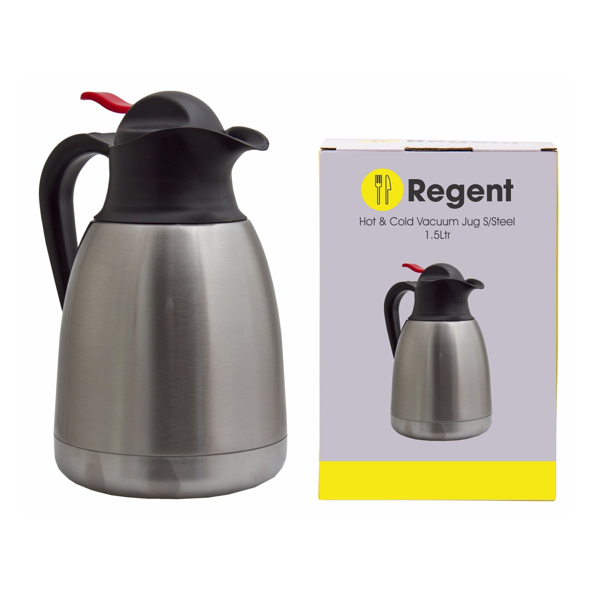 REGENT VACUUM JUG DOUBLE WALLED STAINLESS STEEL, (1.5LT)