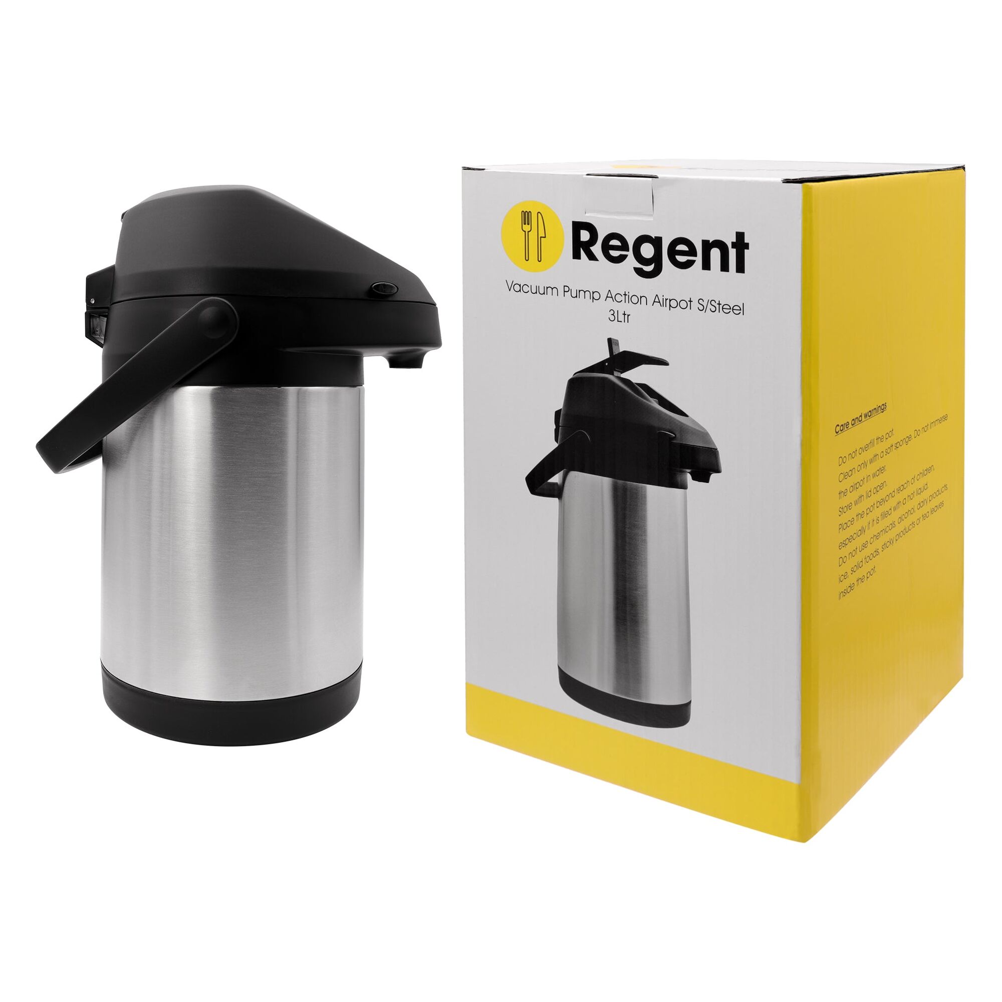 REGENT VACUUM AIRPOT DOUBLE WALL PUMP ACTION ST STEEL, (3LT)