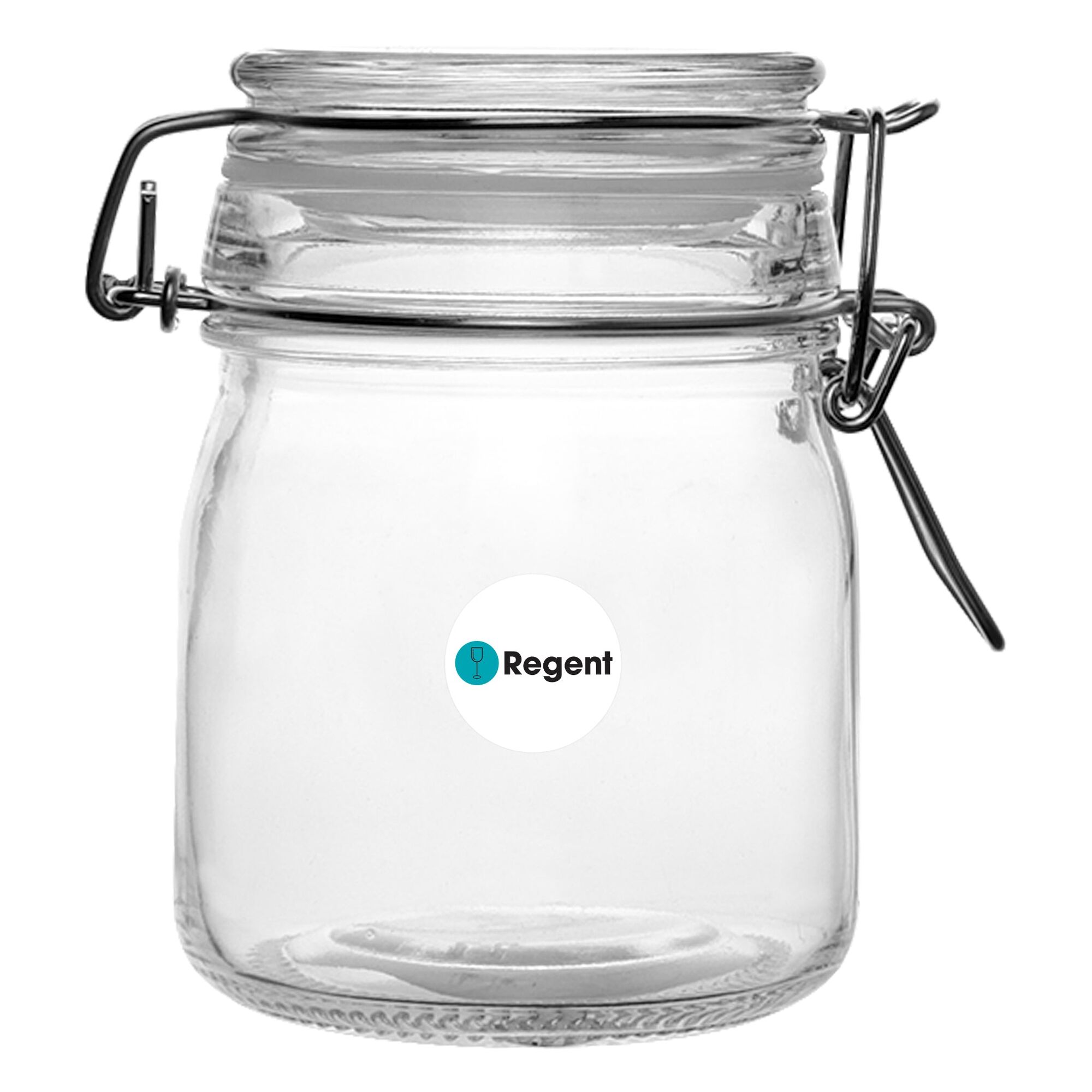 REGENT HERMETIC GLASS CANISTER WITH CLIP SEAL GLASS LID, 190ML (95X60MM DIA)