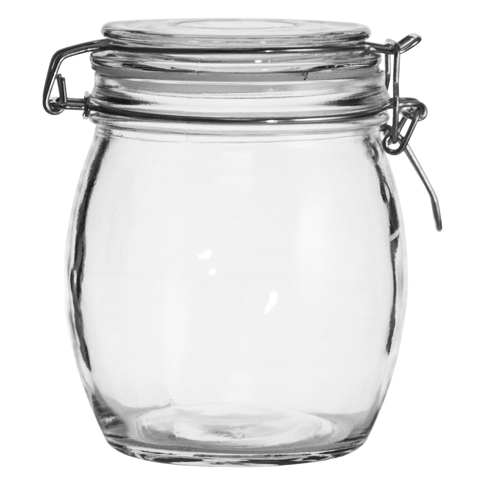 REGENT HERMETIC GLASS CANISTER WITH CLIP SEAL GLASS LID, 500ML (140X85MM DIA)