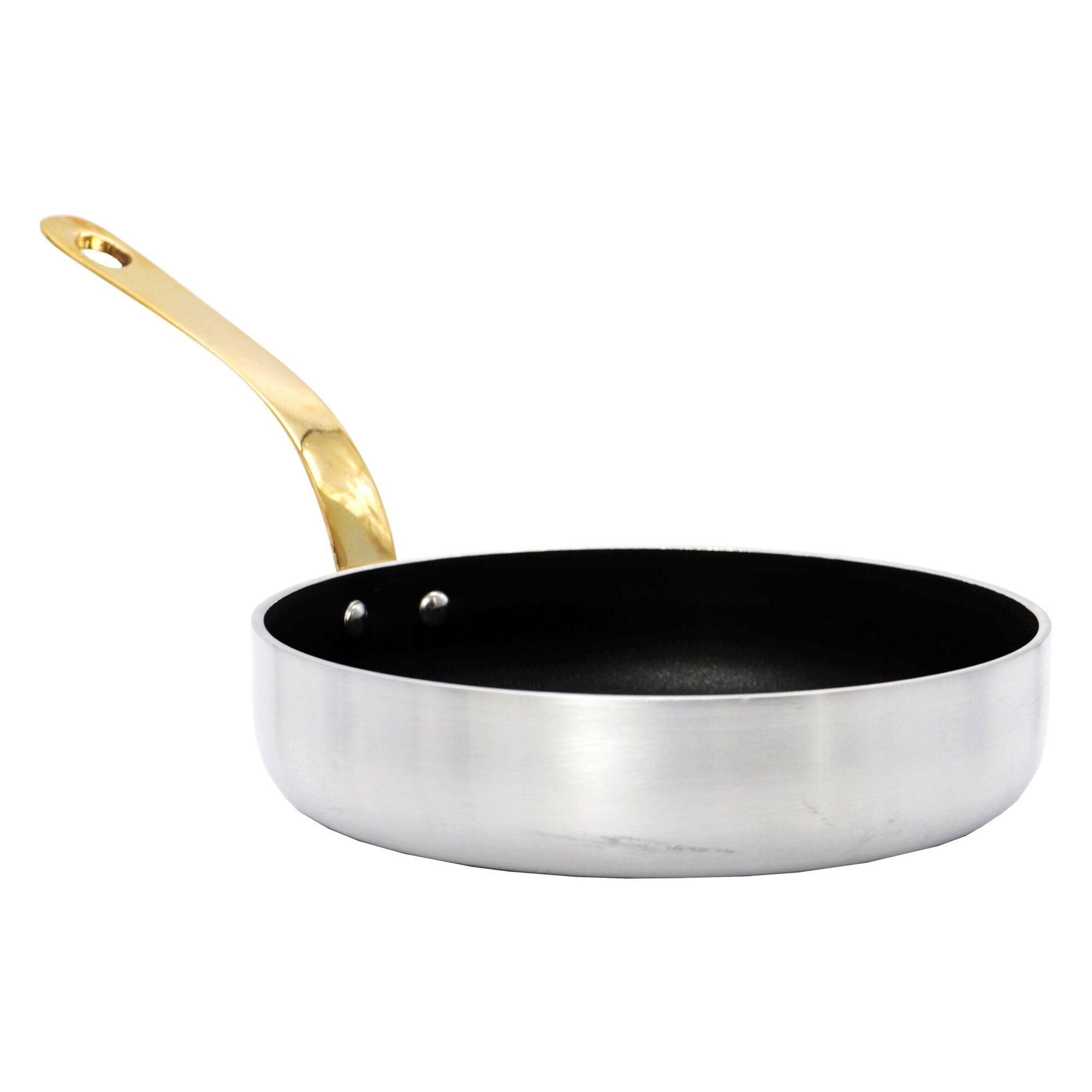 REGENT COOKWARE FRYING PAN WITH LONG BRASS HANDLE NON STICK ALUMINIUM, 750ML (315/175MM DIAX35MM)