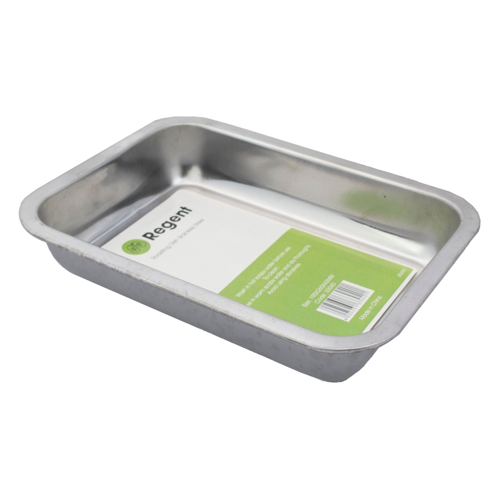 REGENT RECTANGULAR ROASTING/BAKING DISH STAINLESS STEEL, (265X195X43MM)