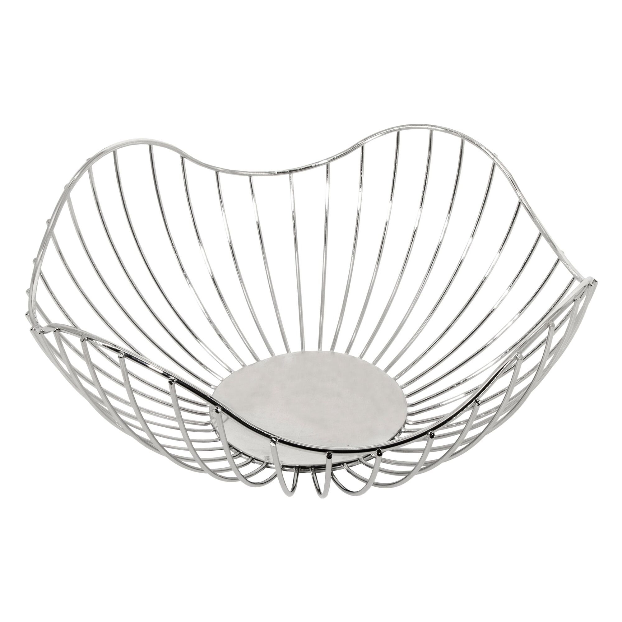 REGENT CHROME ROUND WIRE FREE-FORM BREAD BASKET LARGE, (285X285X130MM)