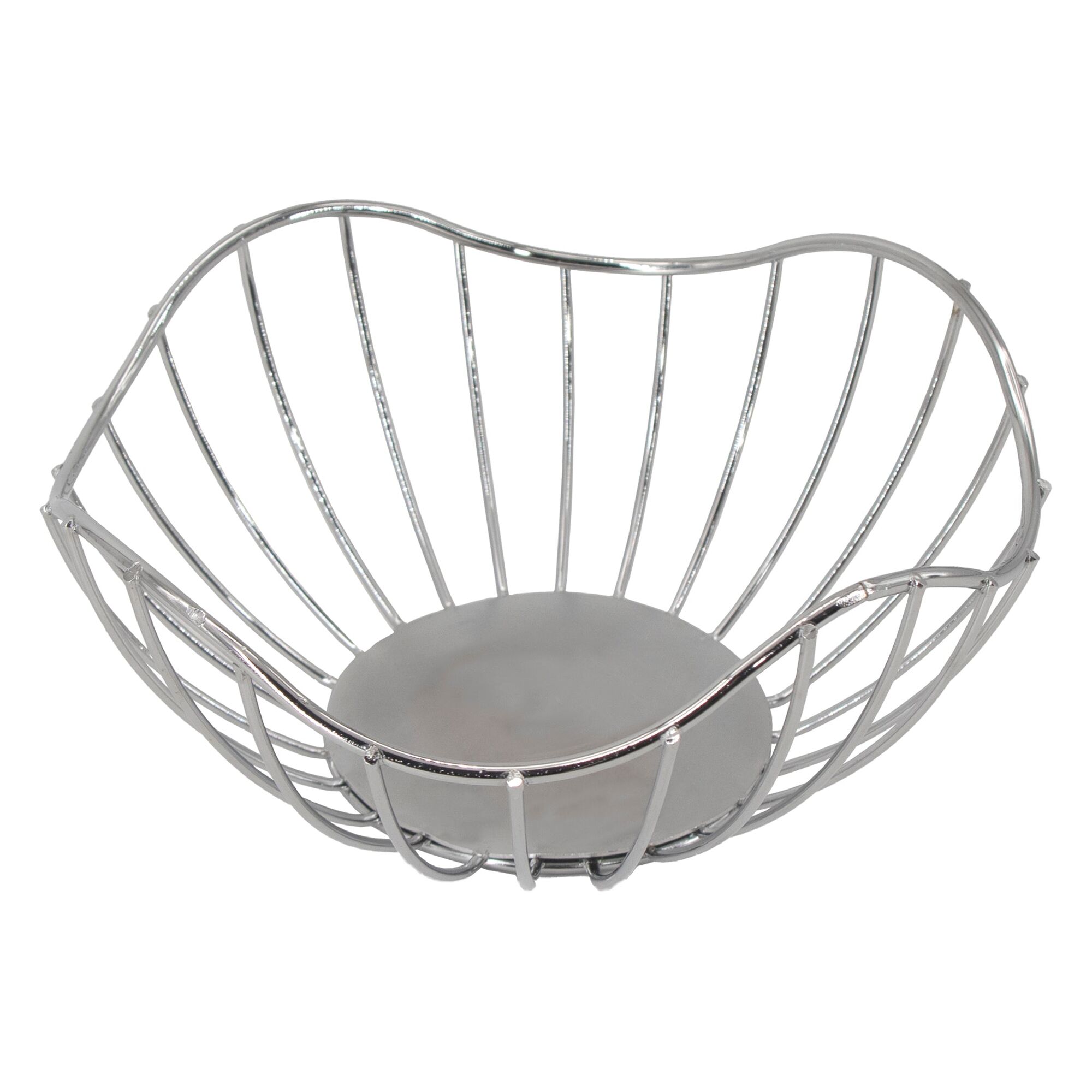 REGENT CHROME ROUND WIRE FREE-FORM BREAD BASKET SMALL, (190X190X85MM)