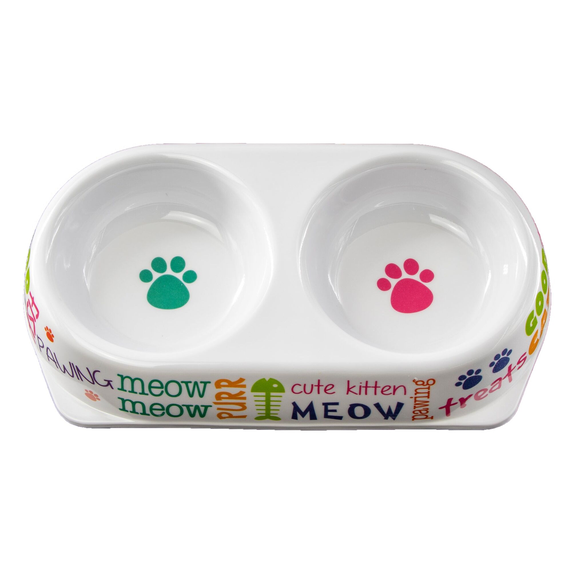 MELAMINE DOUBLE CAT BOWL, (250X135X40MM)