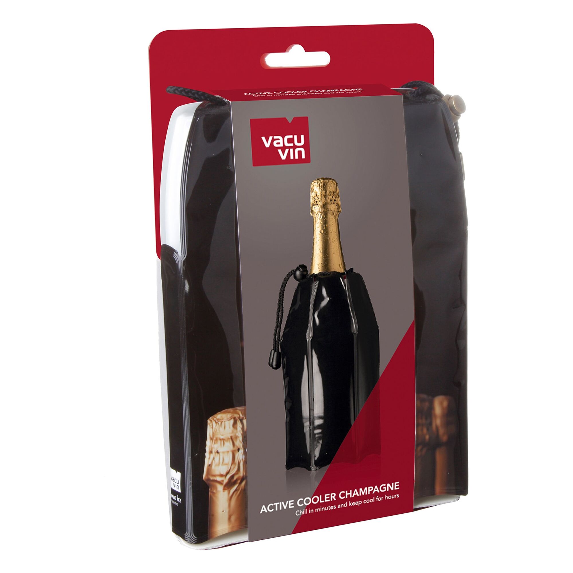 VACU VIN ACTIVE CHAMPAGNE BOTTLE COOLER - BLACK