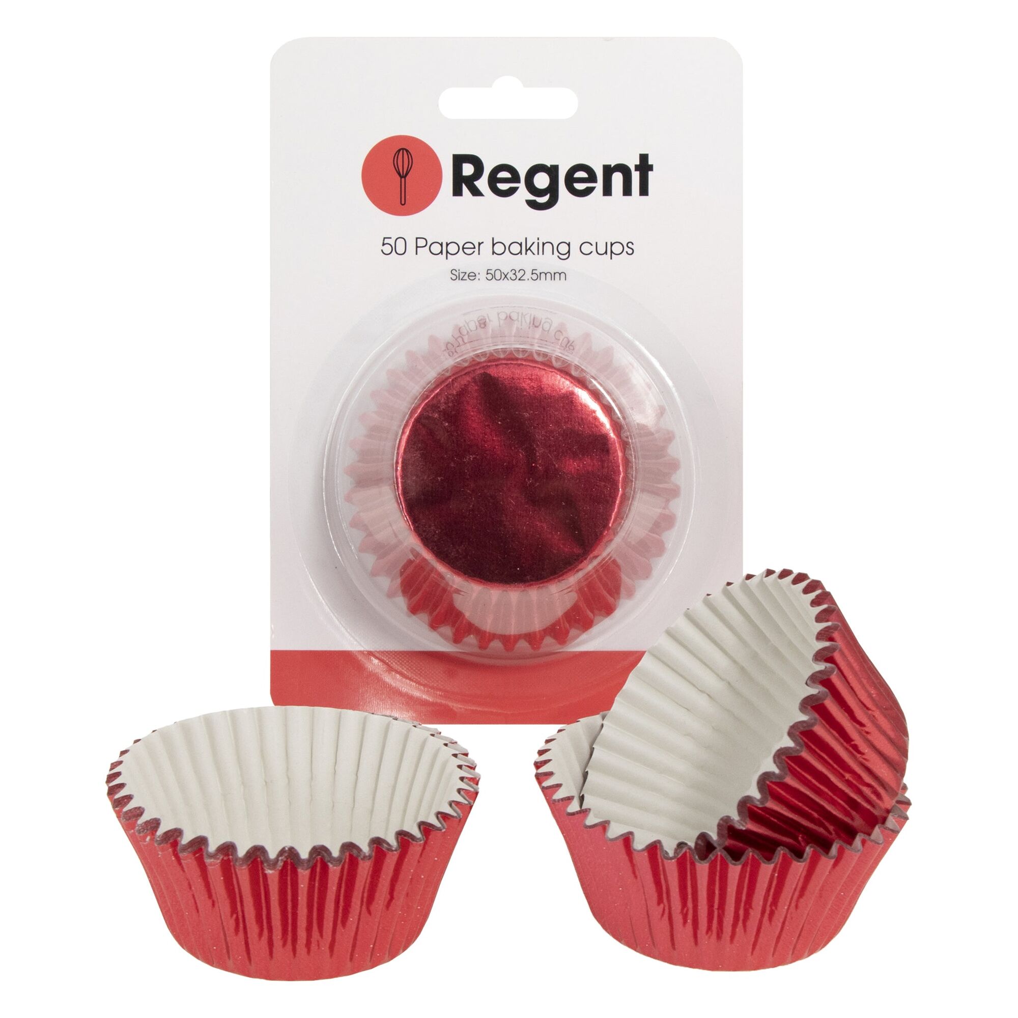 REGENT CAKE CUPS RED FOIL 50 PCS, (50X32.5MM)