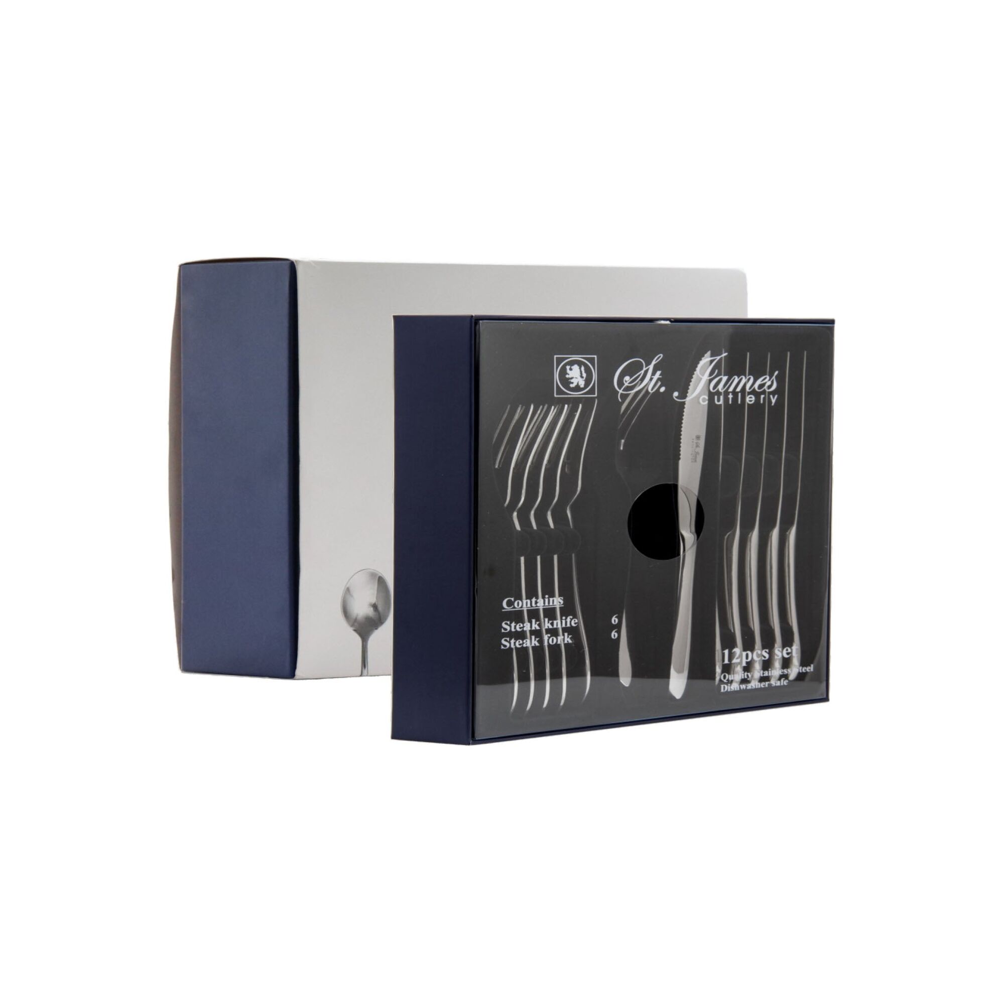 ST. JAMES CUTLERY KENSINGTON 12 PIECE STEAK KNIFE & FORK SET