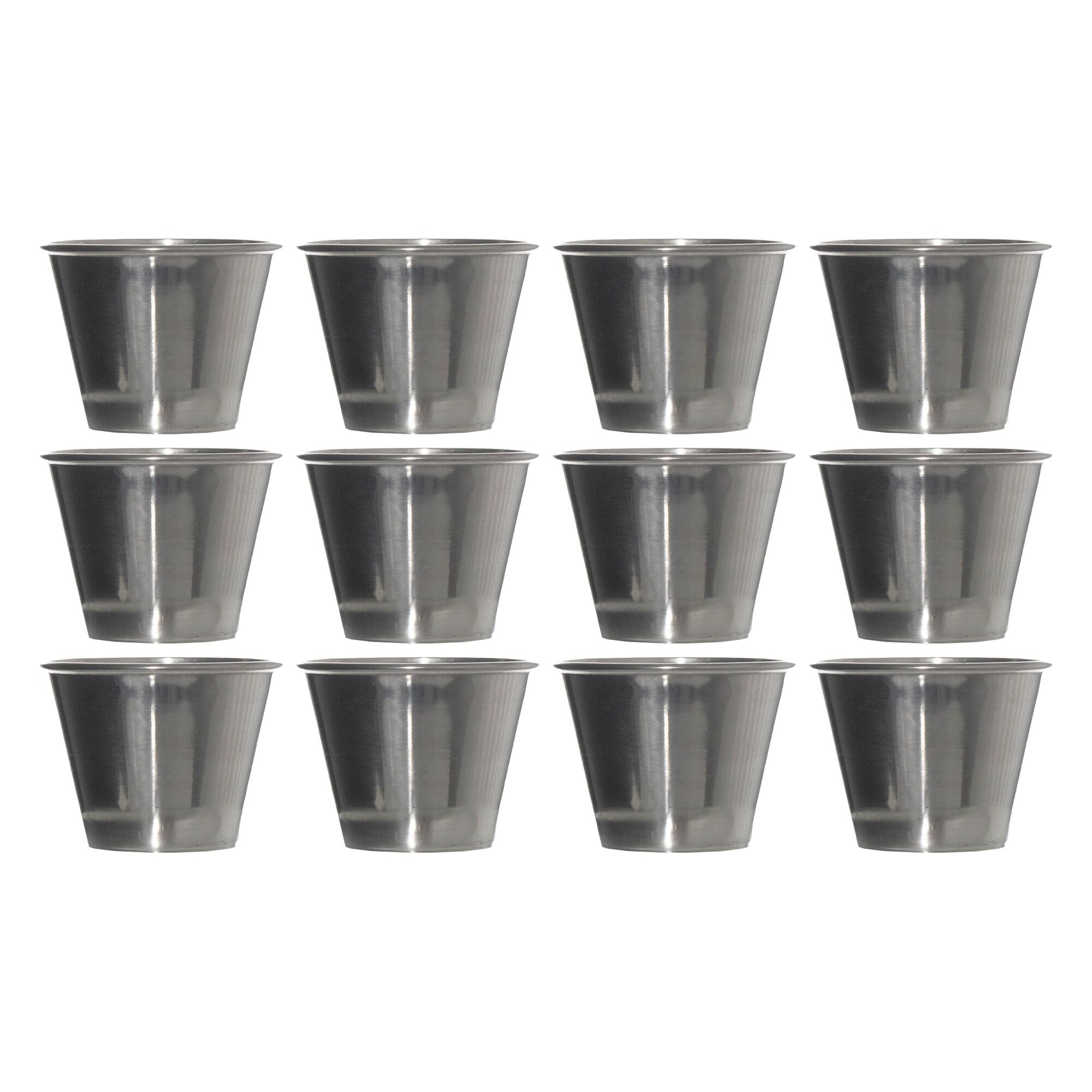 REGENT SAUCE CUPS STAINLESS STEEL 1 DOZ, 70ML (43X58MM DIA)