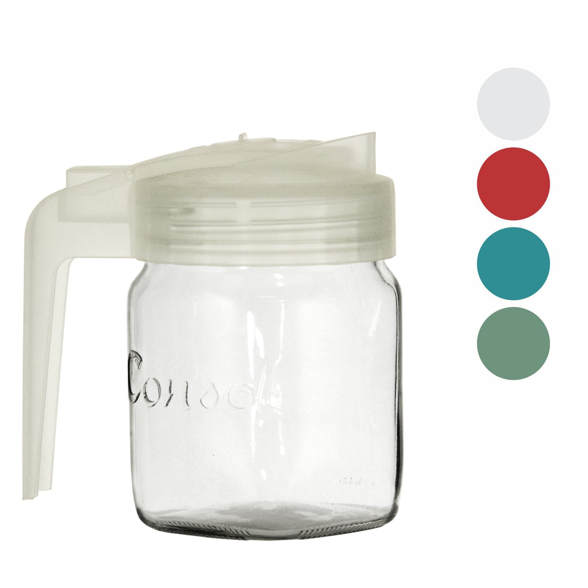 CONSOL MILK JUG WITH ASSORTED COLOURED LIDS, 500ML (115X90MM DIA)