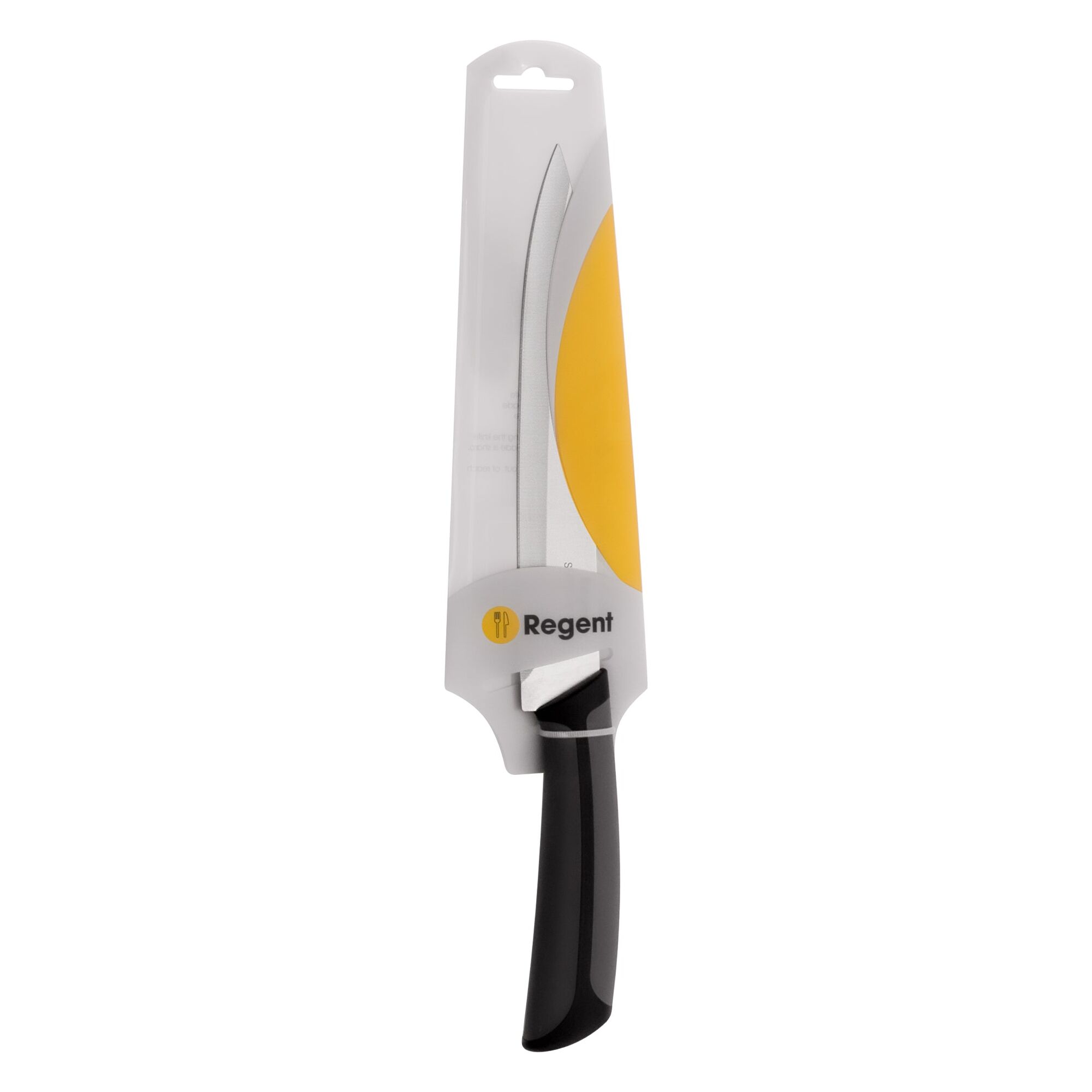 REGENT KITCHEN PREMIUM CARVING KNIFE WITH BLACK AND GREY HANDLE, 320MM