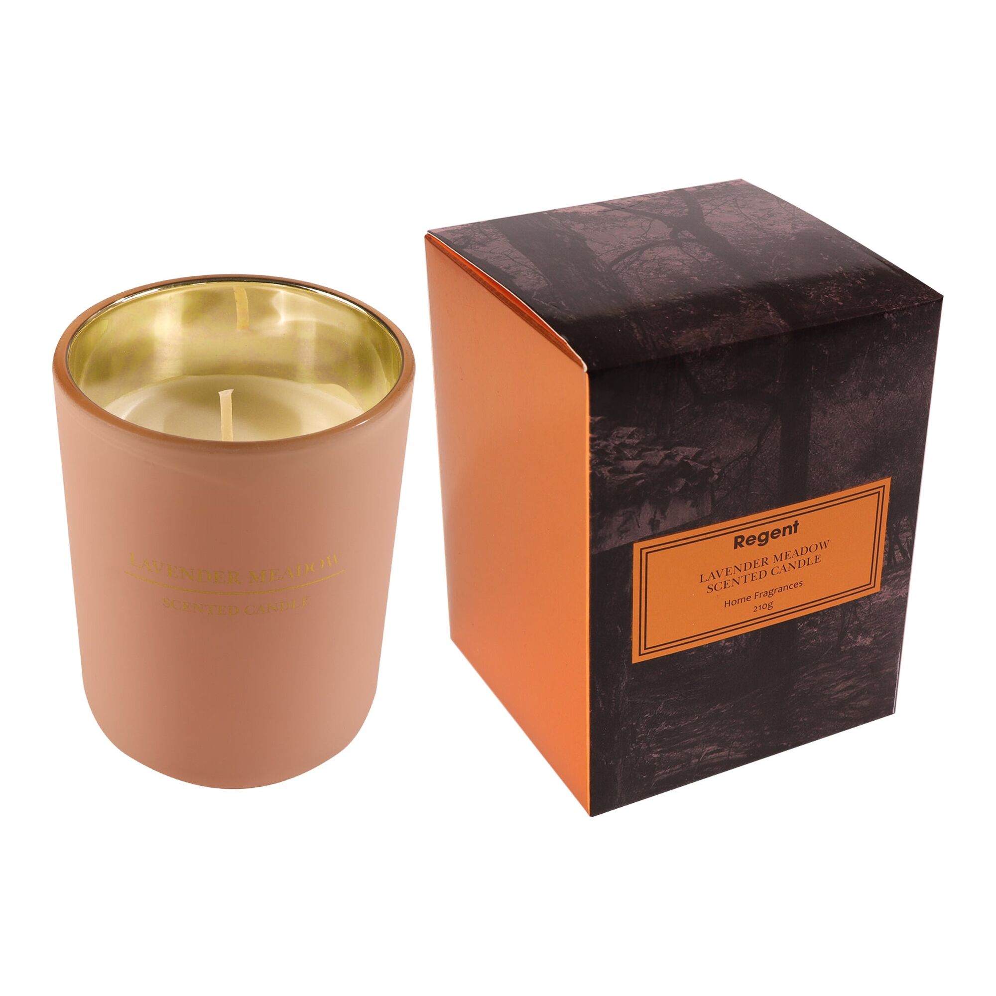 REGENT SCENTED CANDLE PINK JAR LARGE, LAVENDER MEADOW 210G