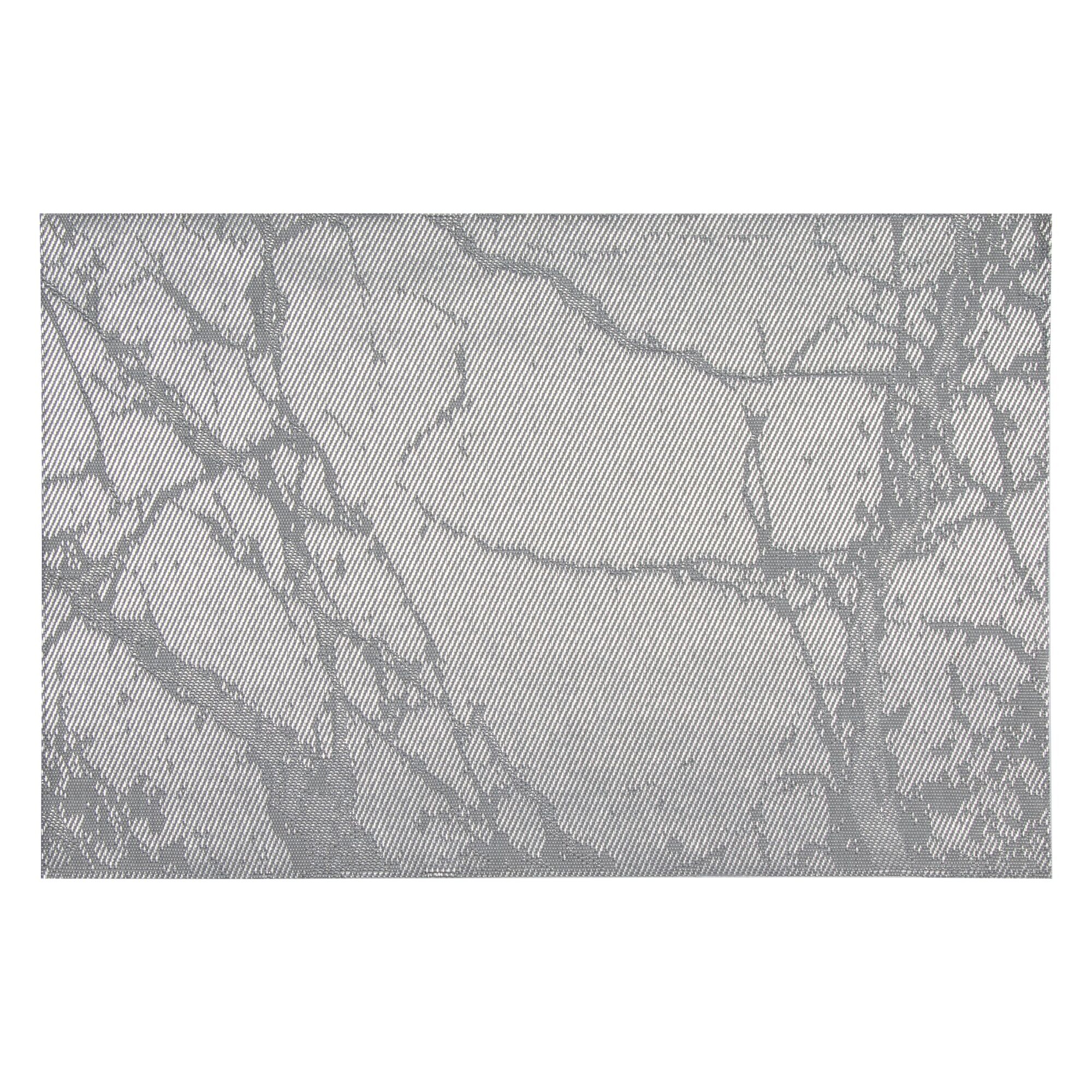 REGENT PLACE MATS WOVEN PVC SILVER MARBLE, 300X450MM