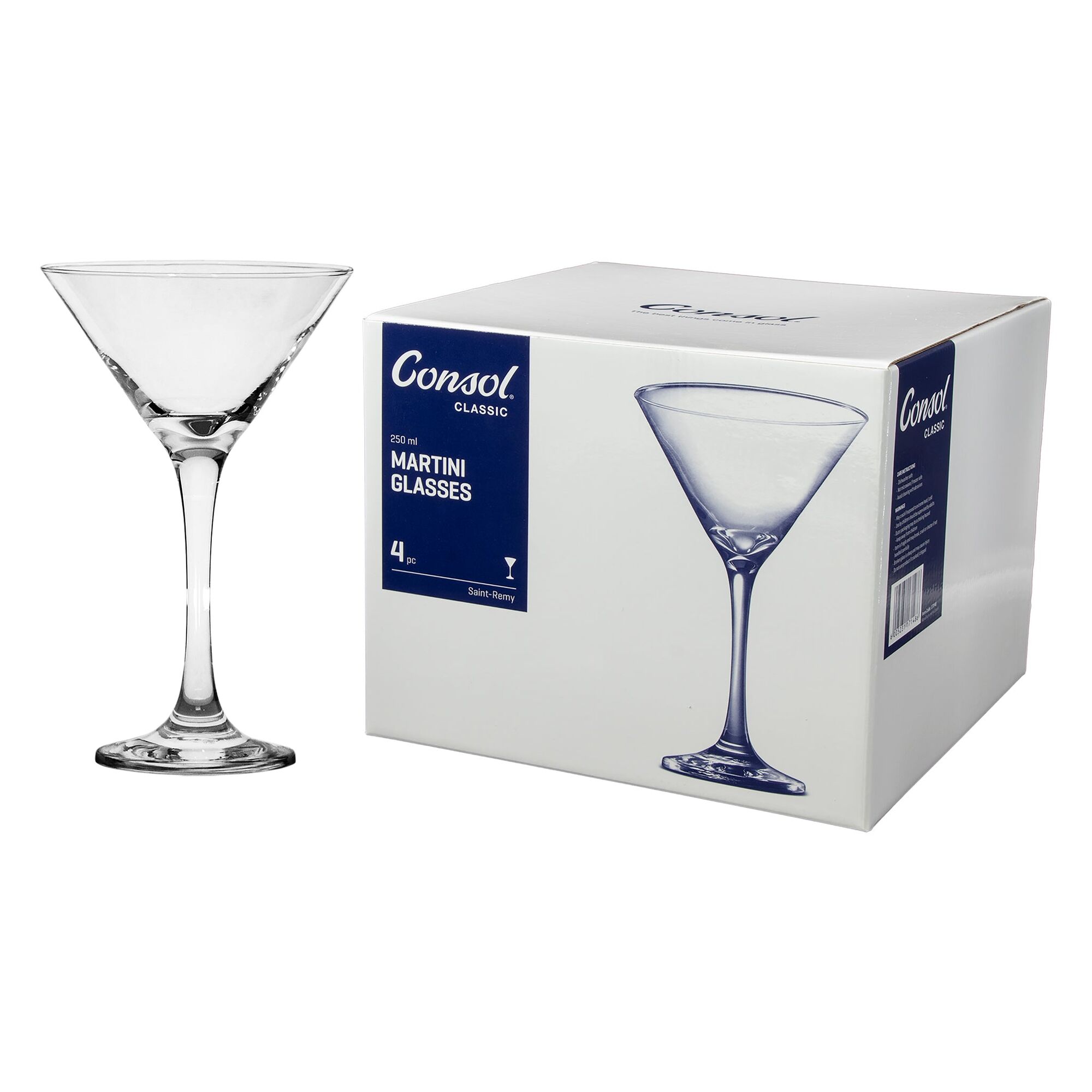 CONSOL SAINT-REMY MARTINI GLASS 4 PACK, (250ML)