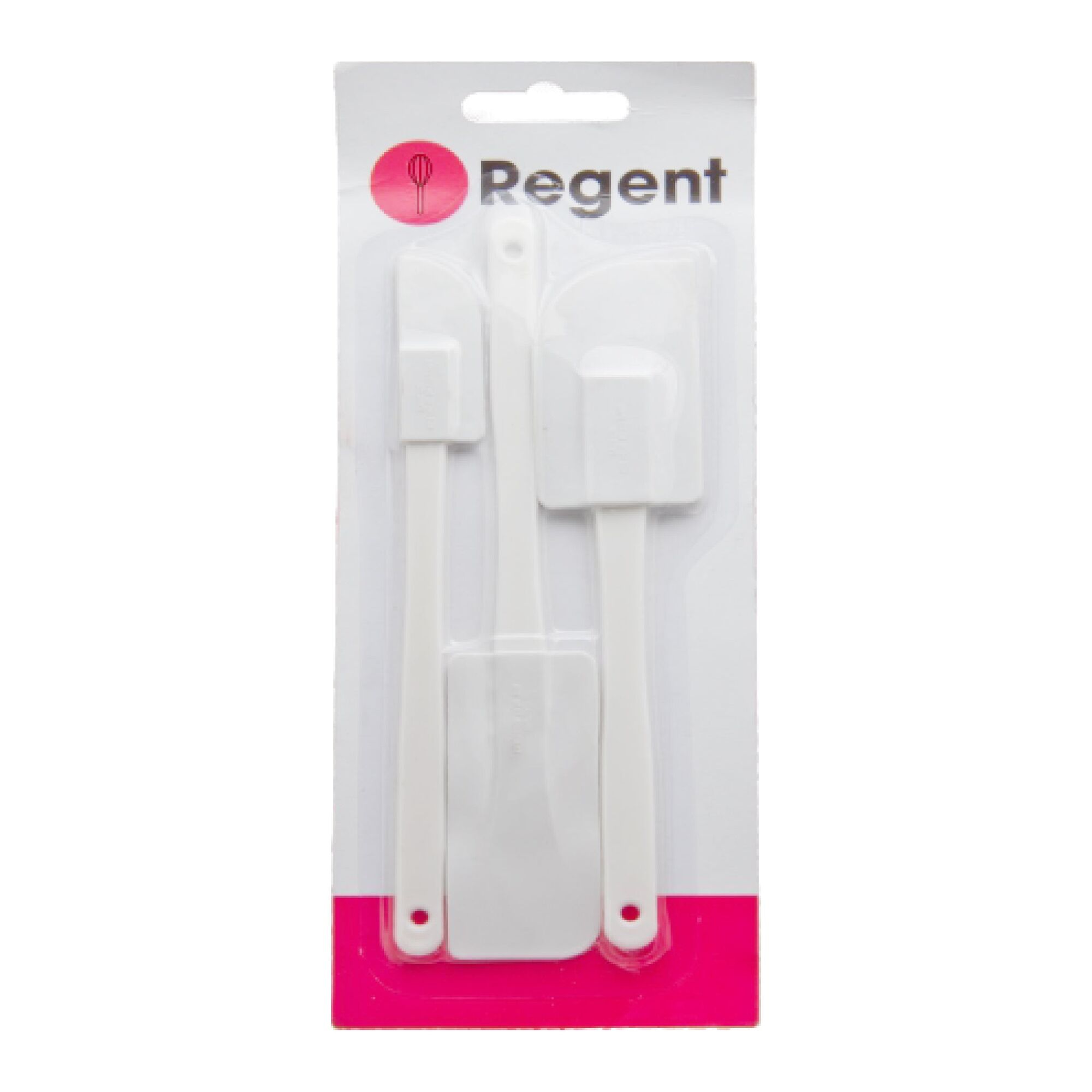 REGENT BAKEWARE RUBBER SPATULA WHITE 3 PIECE SET, (255/240MM)