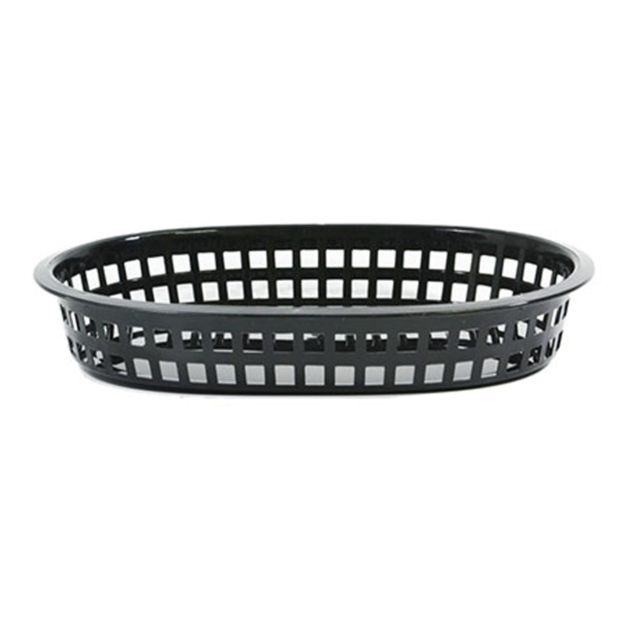 REGENT CATERING PLASTIC SERVING BASKET OVAL BLACK, (270X175X30MM)