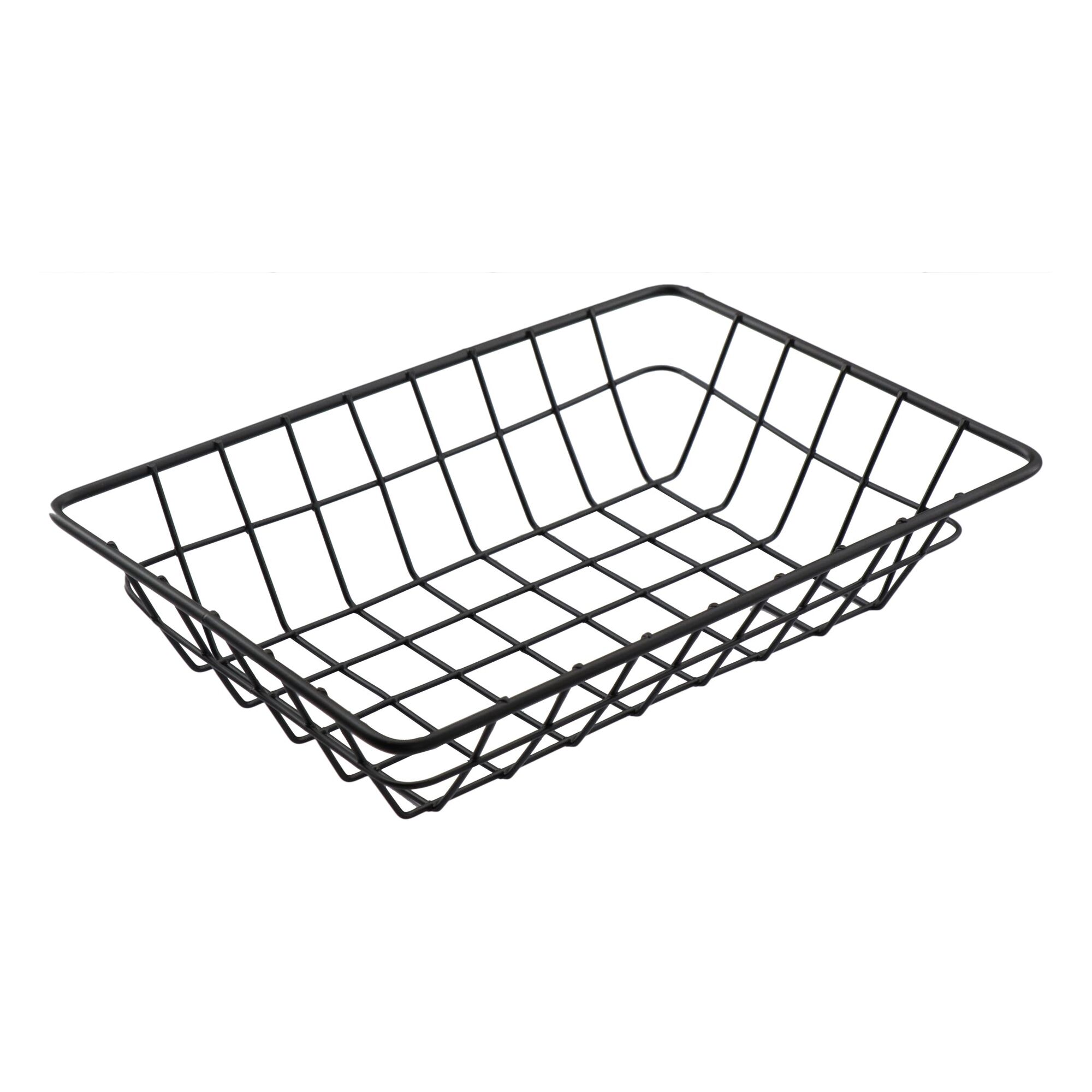 REGENT WIRE SERVING BASKET RECT. POWDER COATED BLACK, (230X160X50MM)