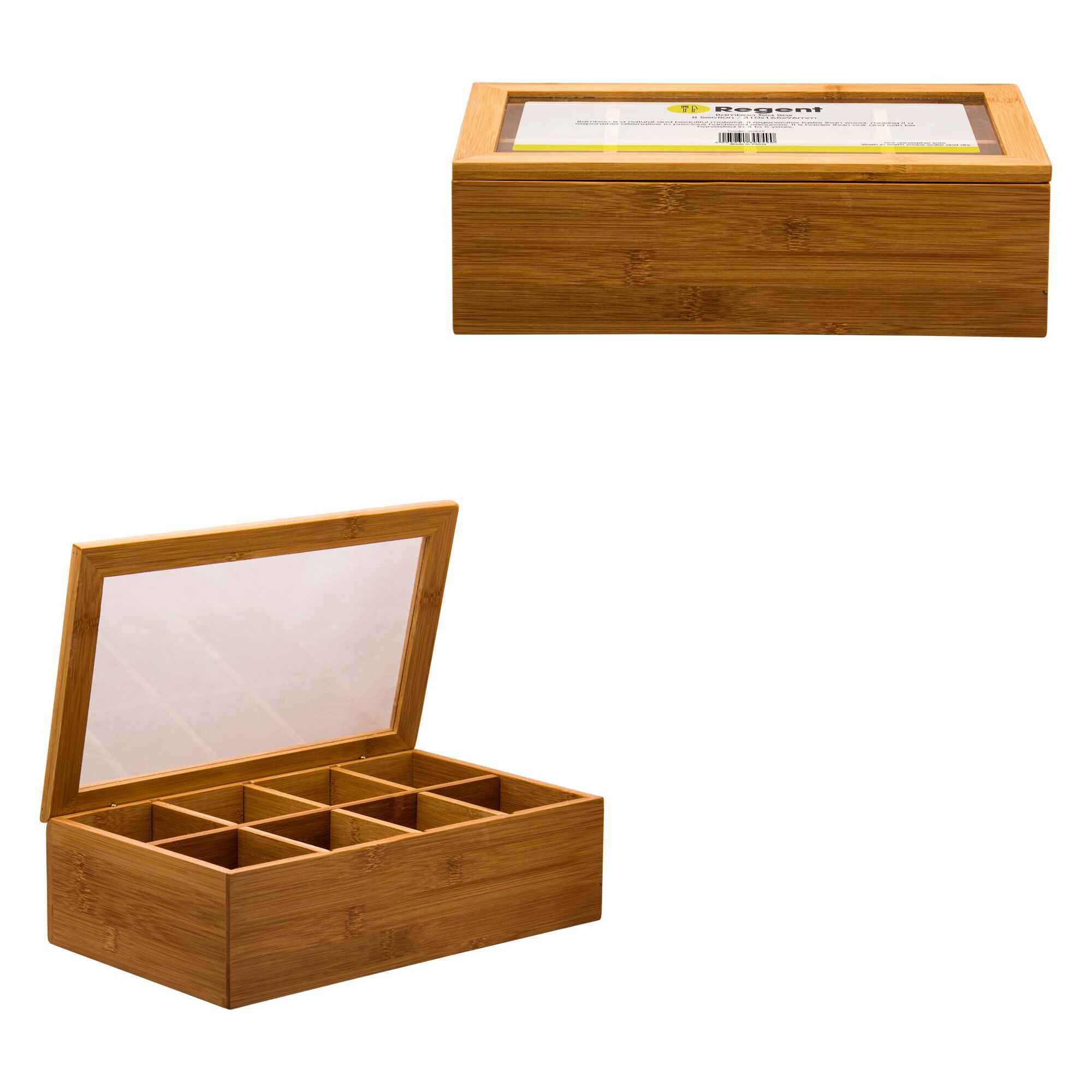 REGENT BAMBOO TEA BOX 8 SECTION, (315X190X96MM)