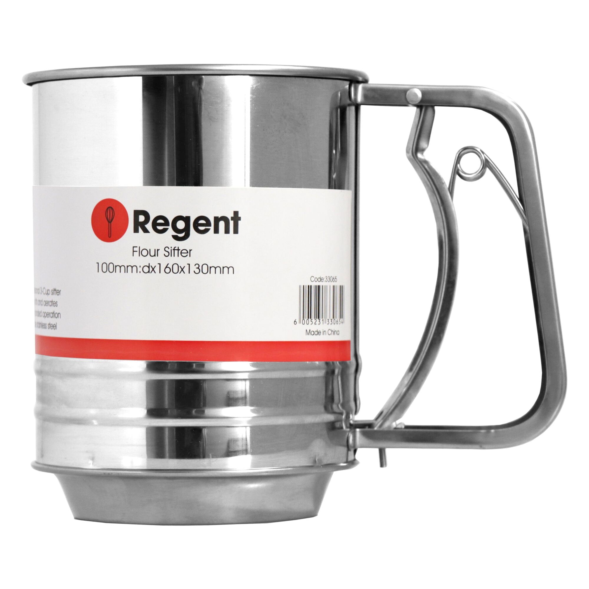 REGENT BAKEWARE FLOUR SIFTER STAINLESS STEEL, 160MM DIA