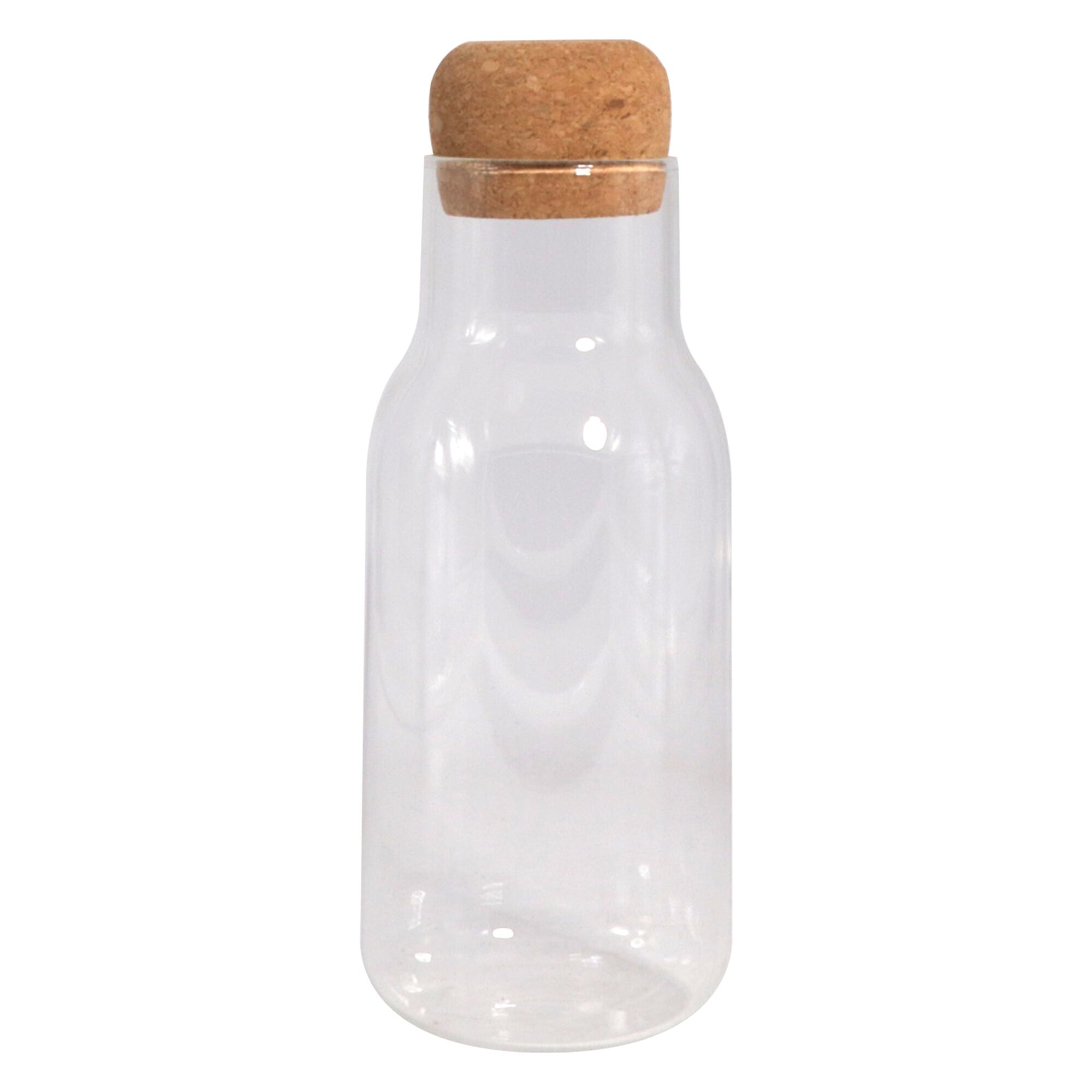 REGENT BOROSILICATE GLASS CARAFE WITH CORK STOPPER, 650ML