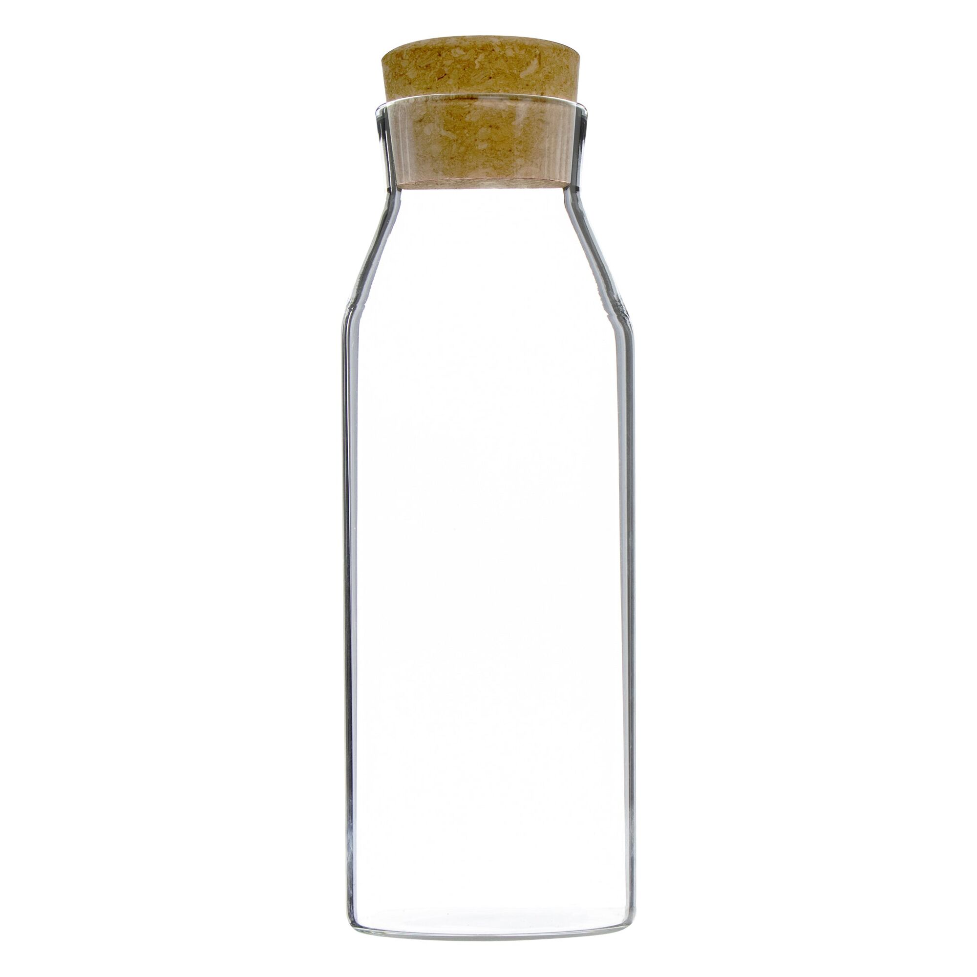 REGENT BOROSILICATE GLASS CARAFE WITH CORK STOPPER, 1LT