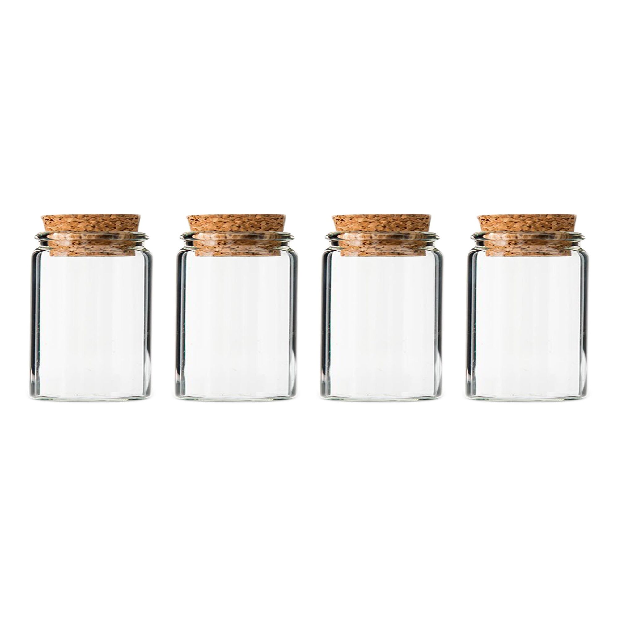 REGENT GLASS BOTTLES WITH CORK LIDS 4PK, 50ML