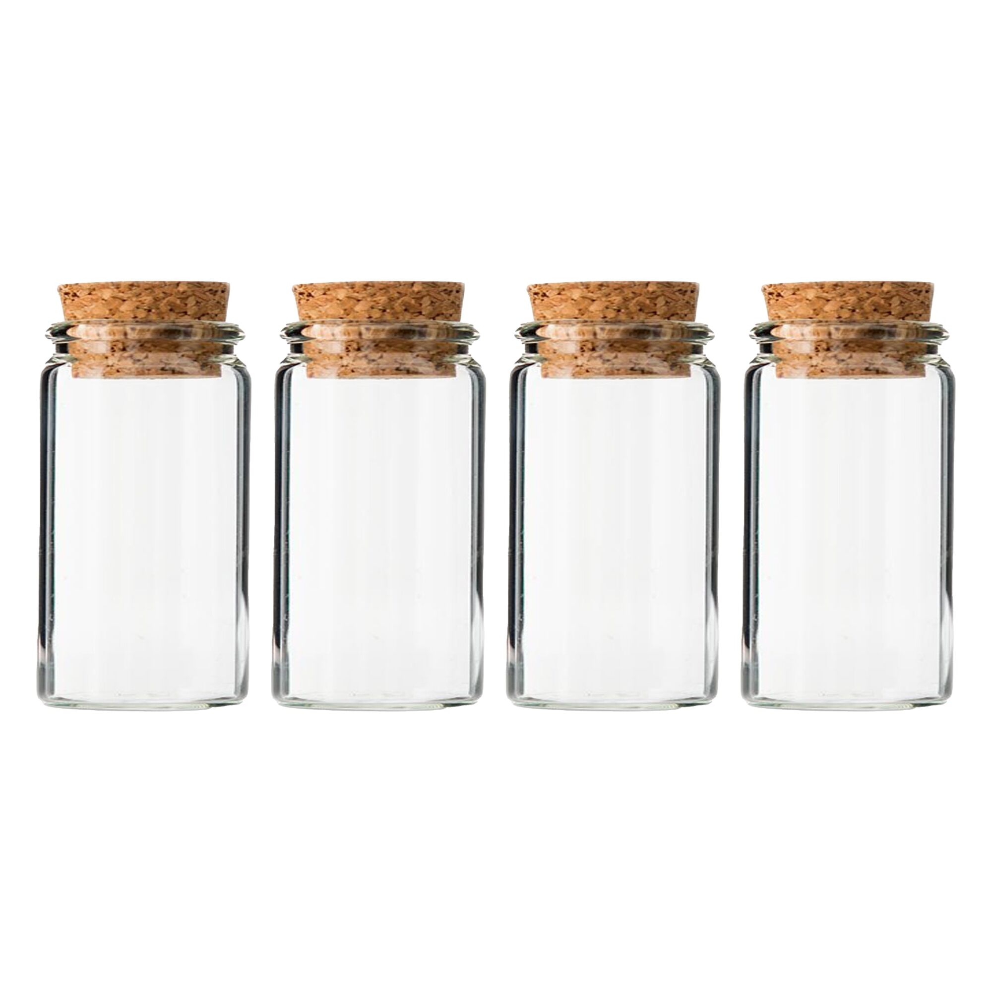 REGENT GLASS BOTTLES WITH CORK LIDS 4PK, 75ML