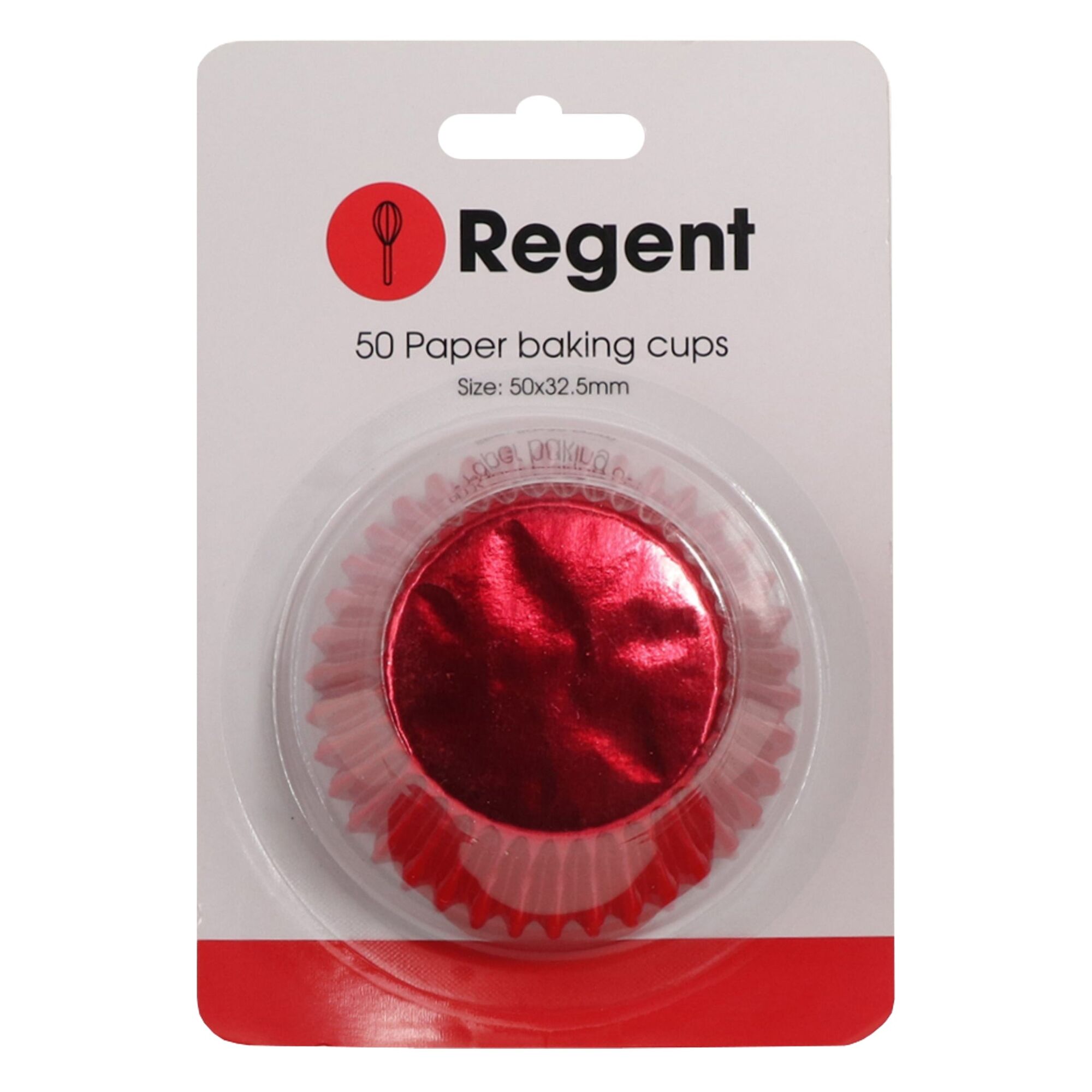 REGENT CAKE CUPS RED FOIL 50PK, 50X32.5MM