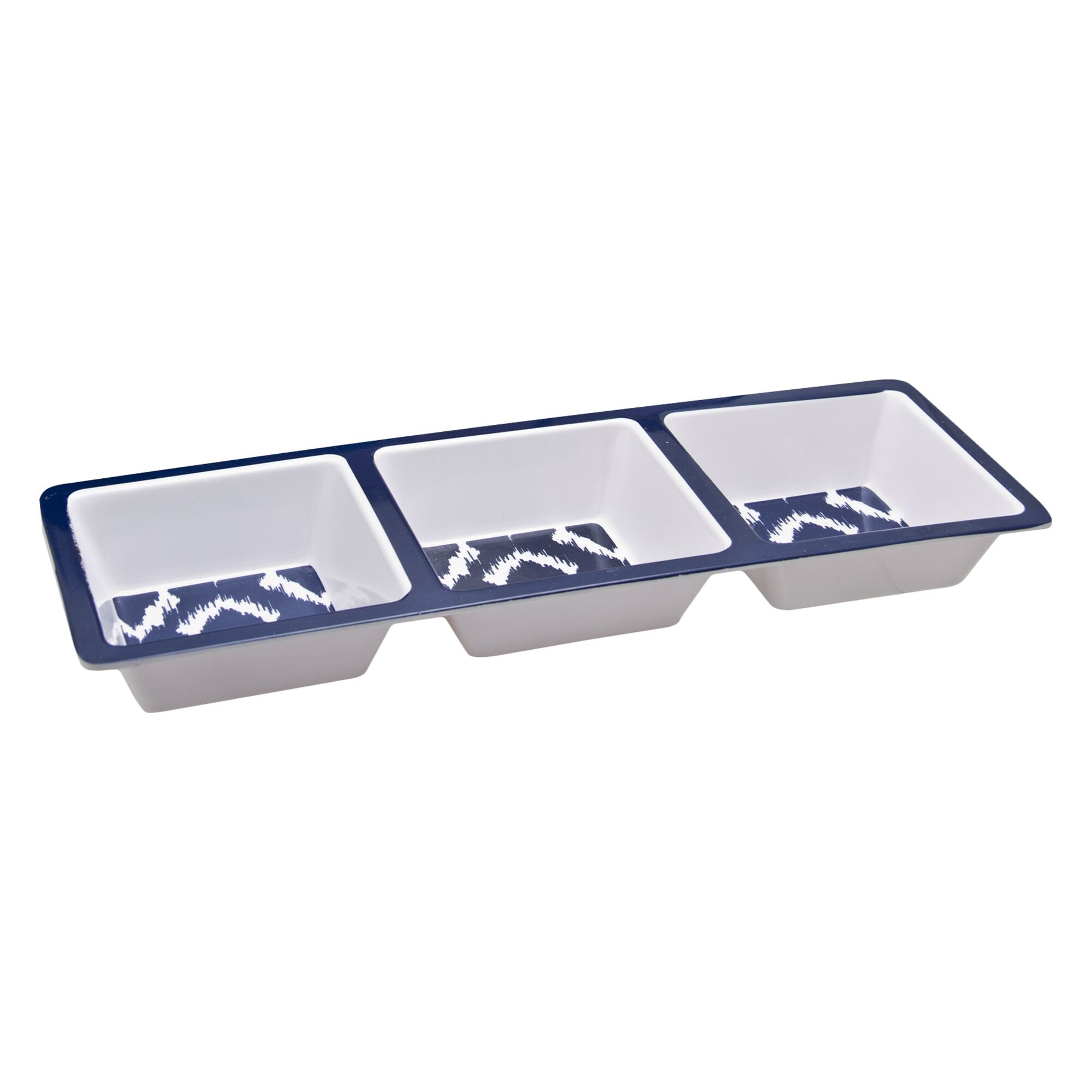 MELAMINE 3-SECTION TRAY NAVY WILD, 343X120MM