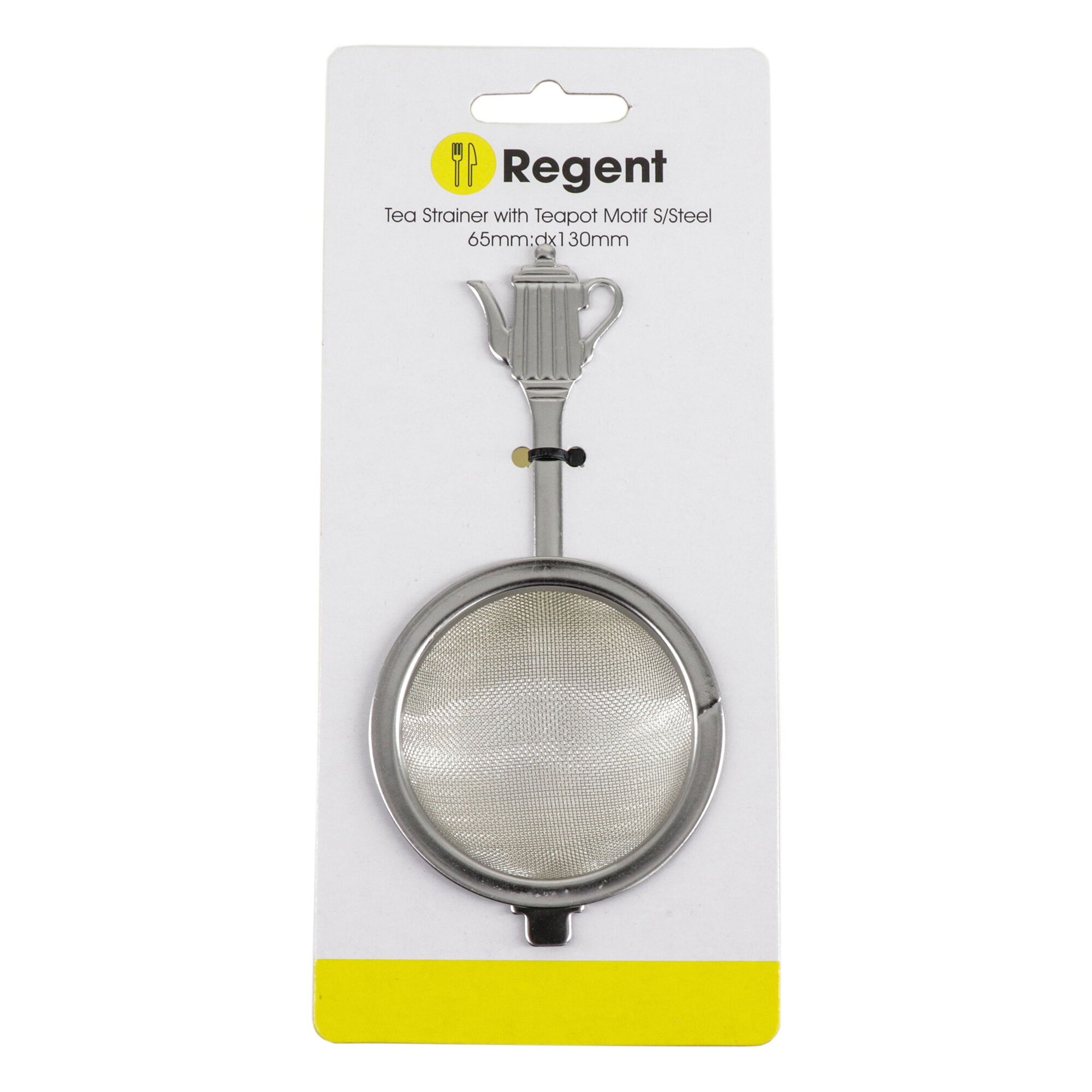 REGENT TEA STRAINER WITH TEAPOT MOTIF STAINLESS STEEL,