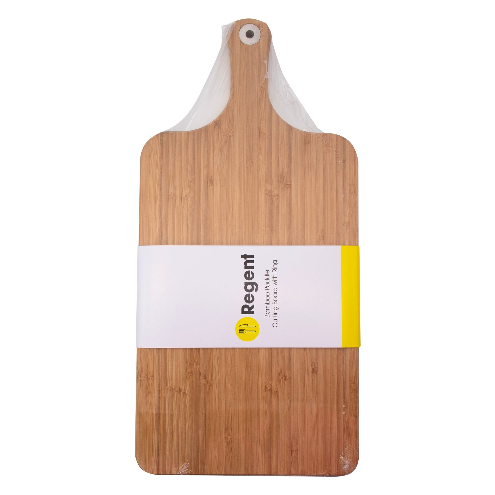 REGENT BAMBOO PADDLE CUTTING BOARD WITH RING, 340X200MM