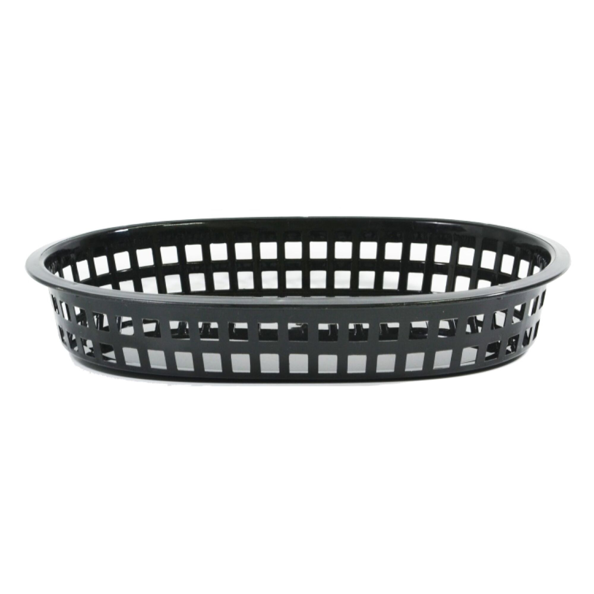 REGENT CATERING PLASTIC SERVING BASKET OVAL BLACK, 270X175MM
