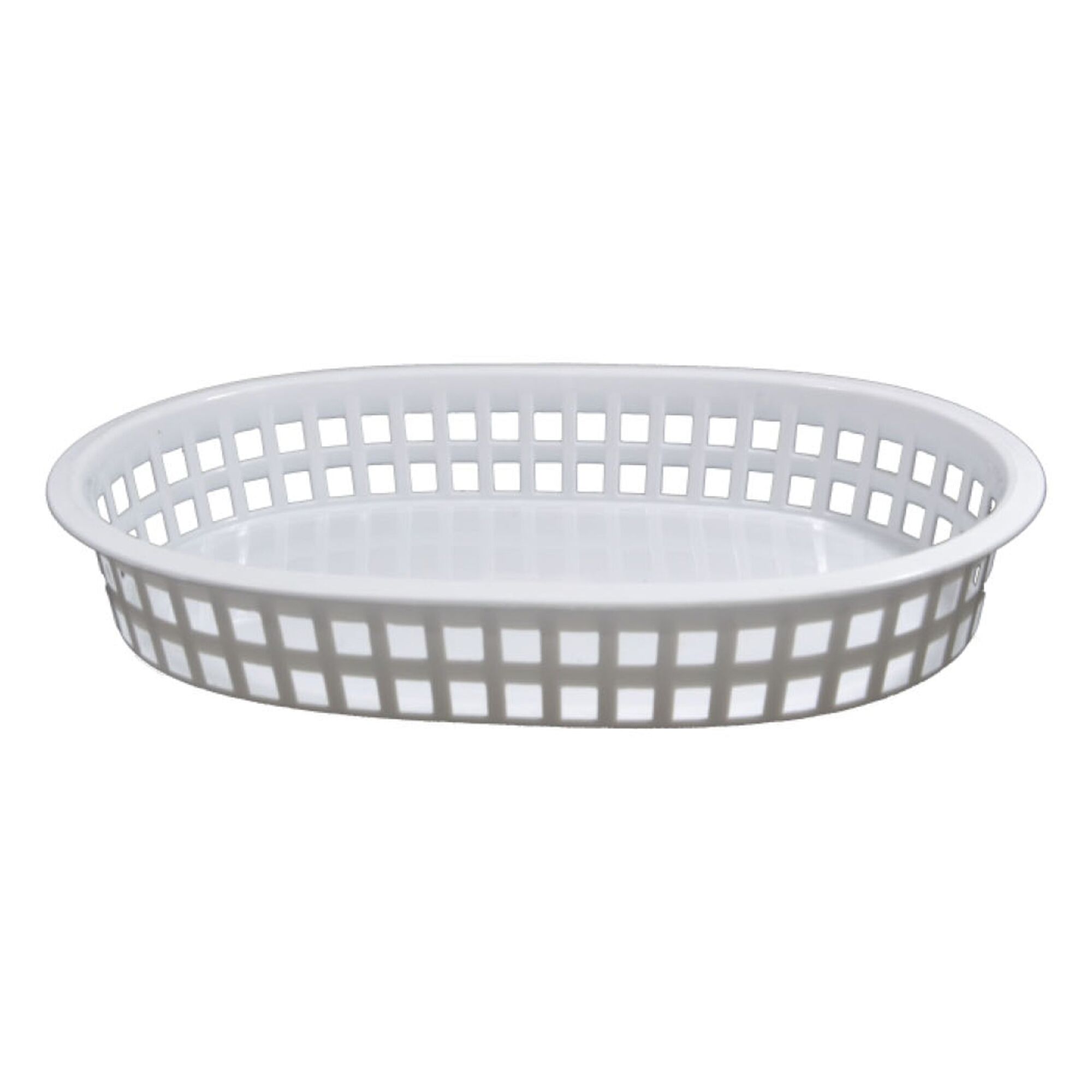 REGENT CATERING PLASTIC SERVING BASKET OVAL WHITE, 270X175MM